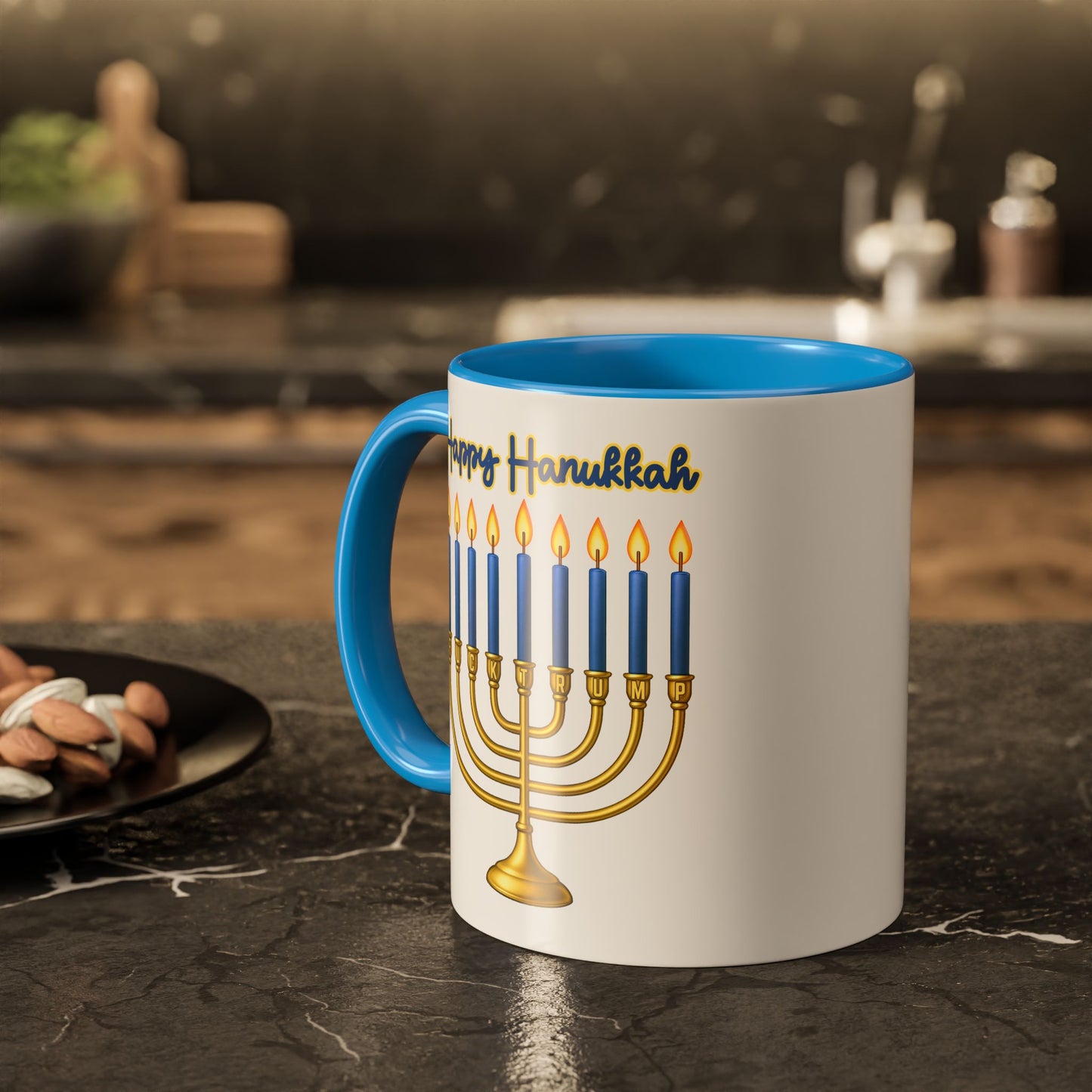 Subtle F*ck Trump Hanukkah Menorah Mug