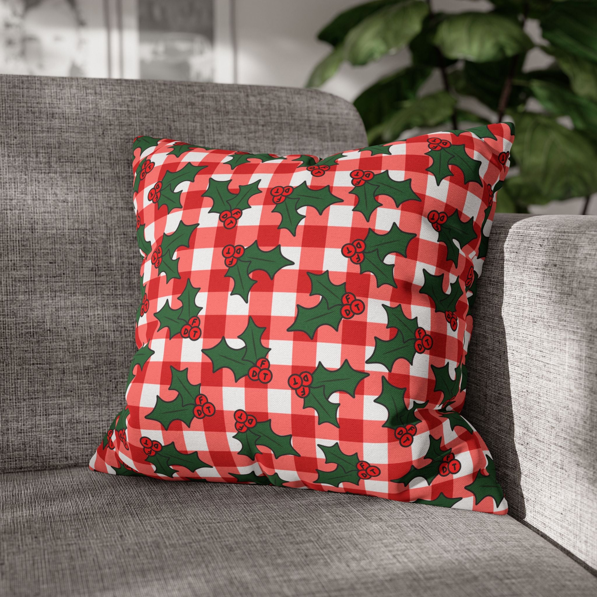 F*ck Trump Christmas Holly Accent Pillow Cover