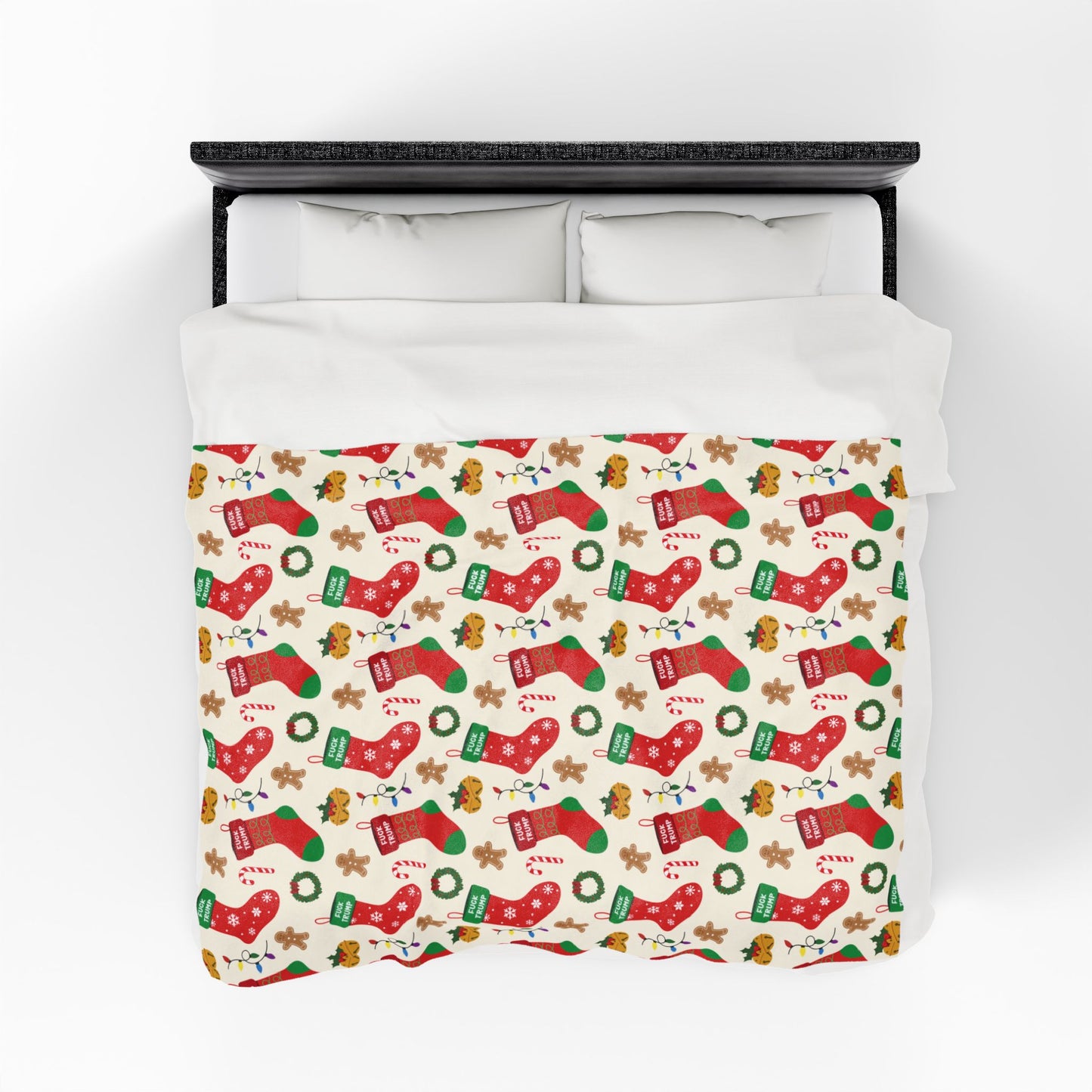 Subtle F*ck Trump Christmas Stocking Velveteen Plush Blanket