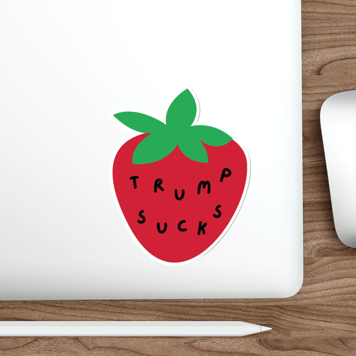 Trump Sucks Strawberry Seeds Die-Cut Sticker