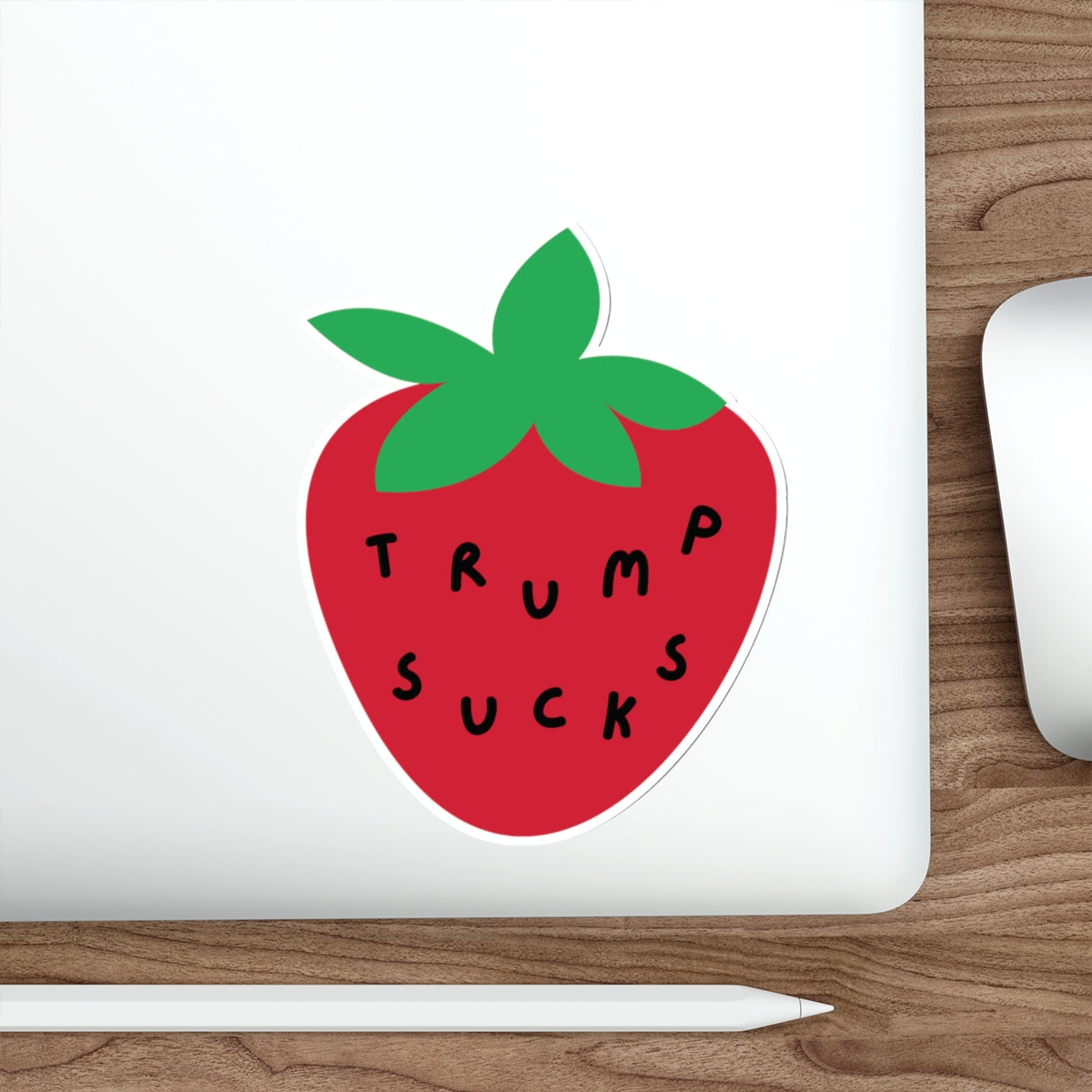 Trump Sucks Strawberry Seeds Die-Cut Sticker