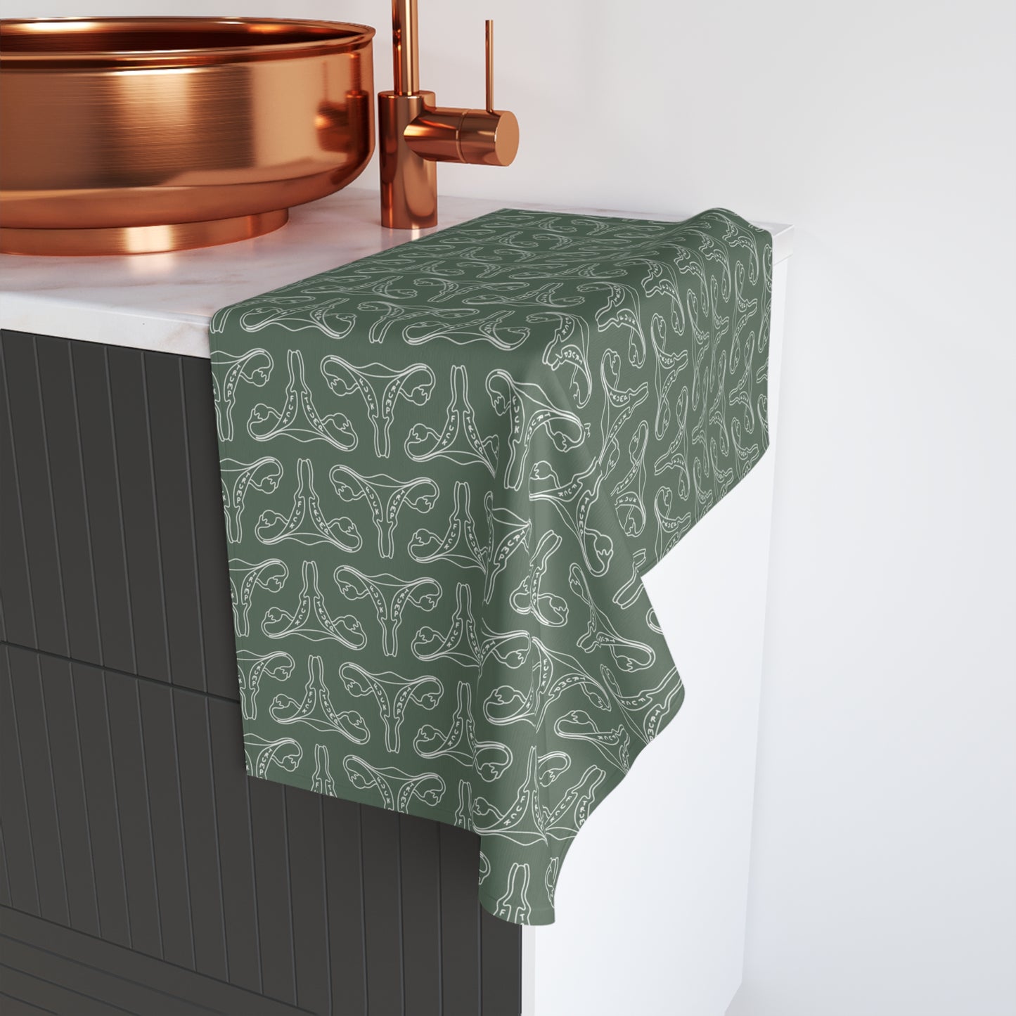 Green F*ck Trump Uterus Hand Towel