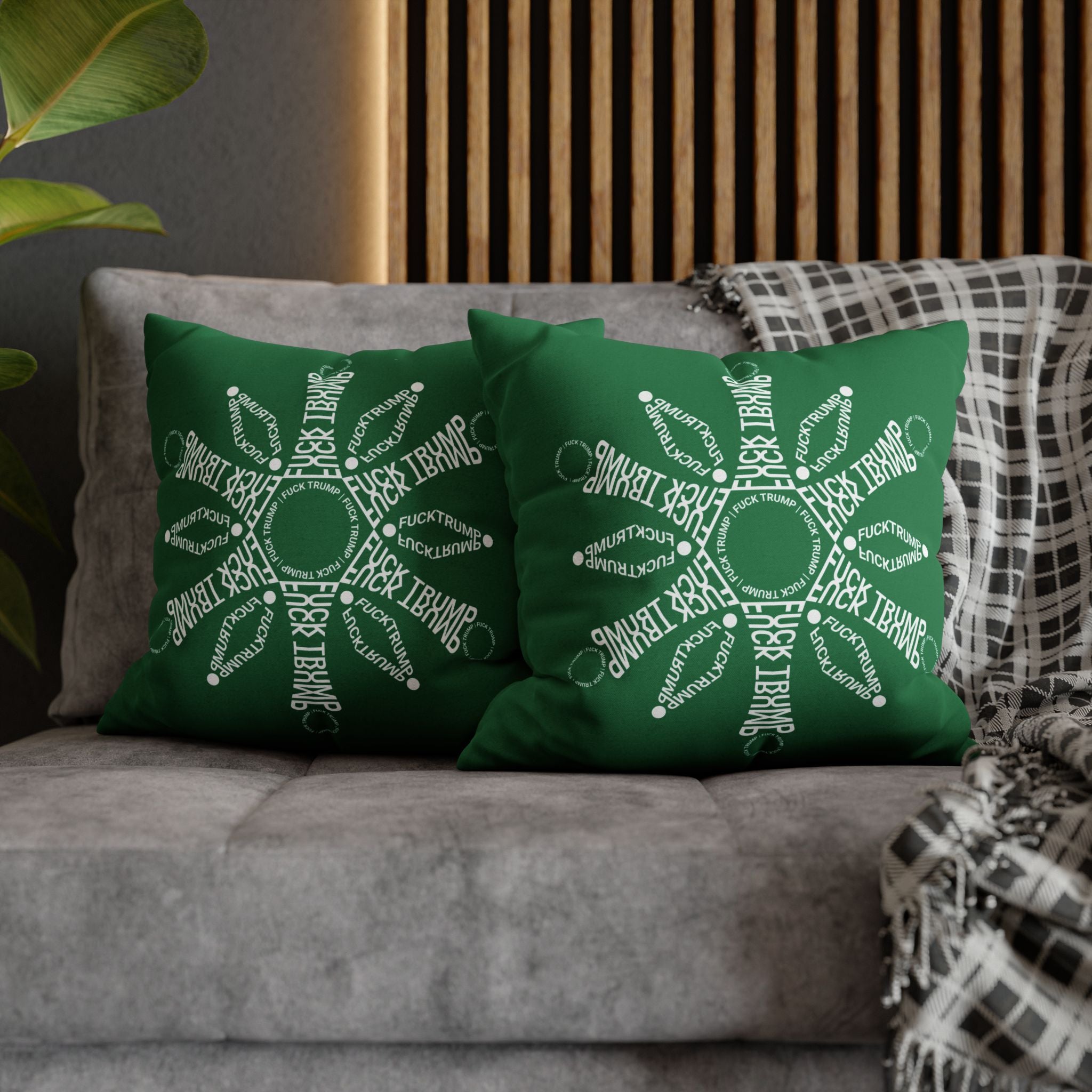F*ck Trump Winter Snowflake Accent Pillow Cover
