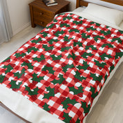 Subtle FDT Christmas Holly Velveteen Plush Blanket
