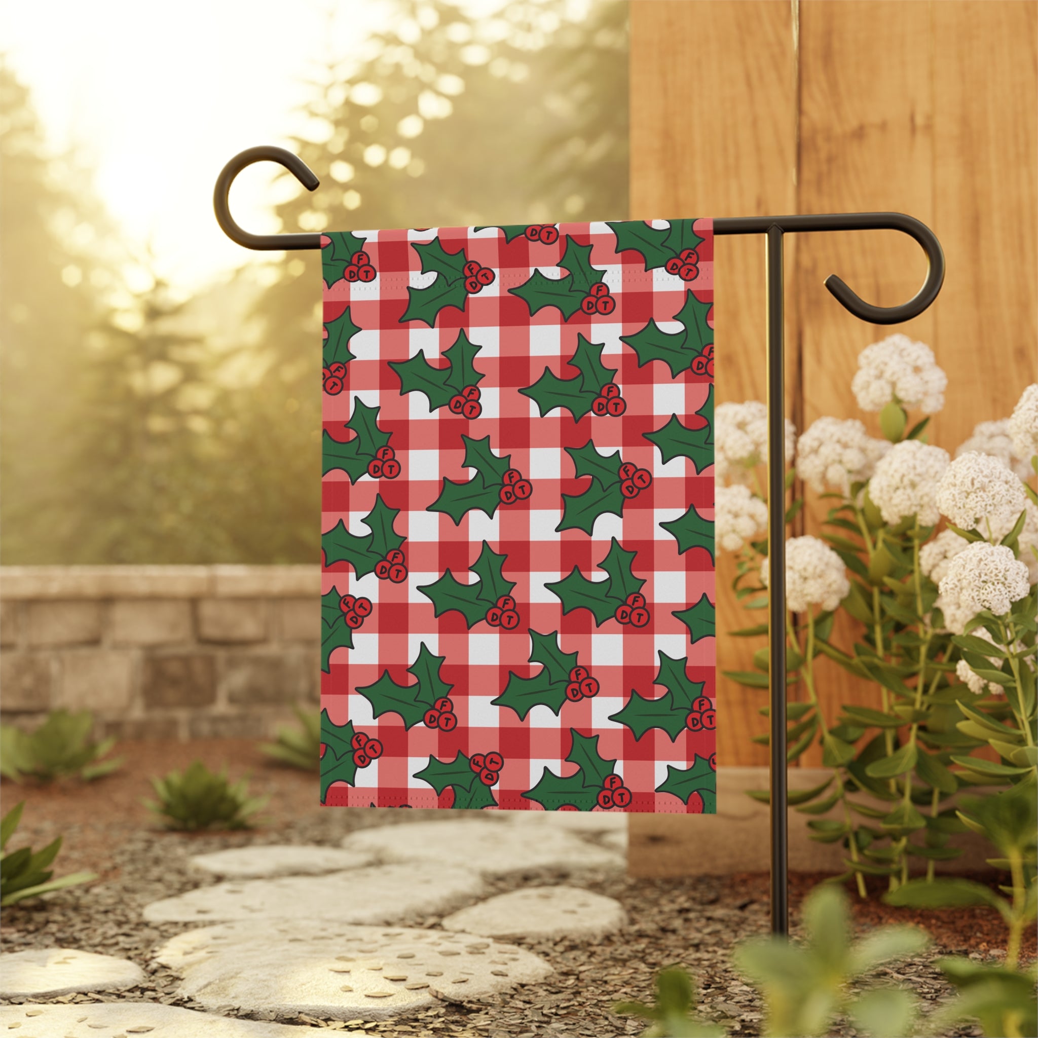 Subtle FDT Christmas Holly Garden Flag