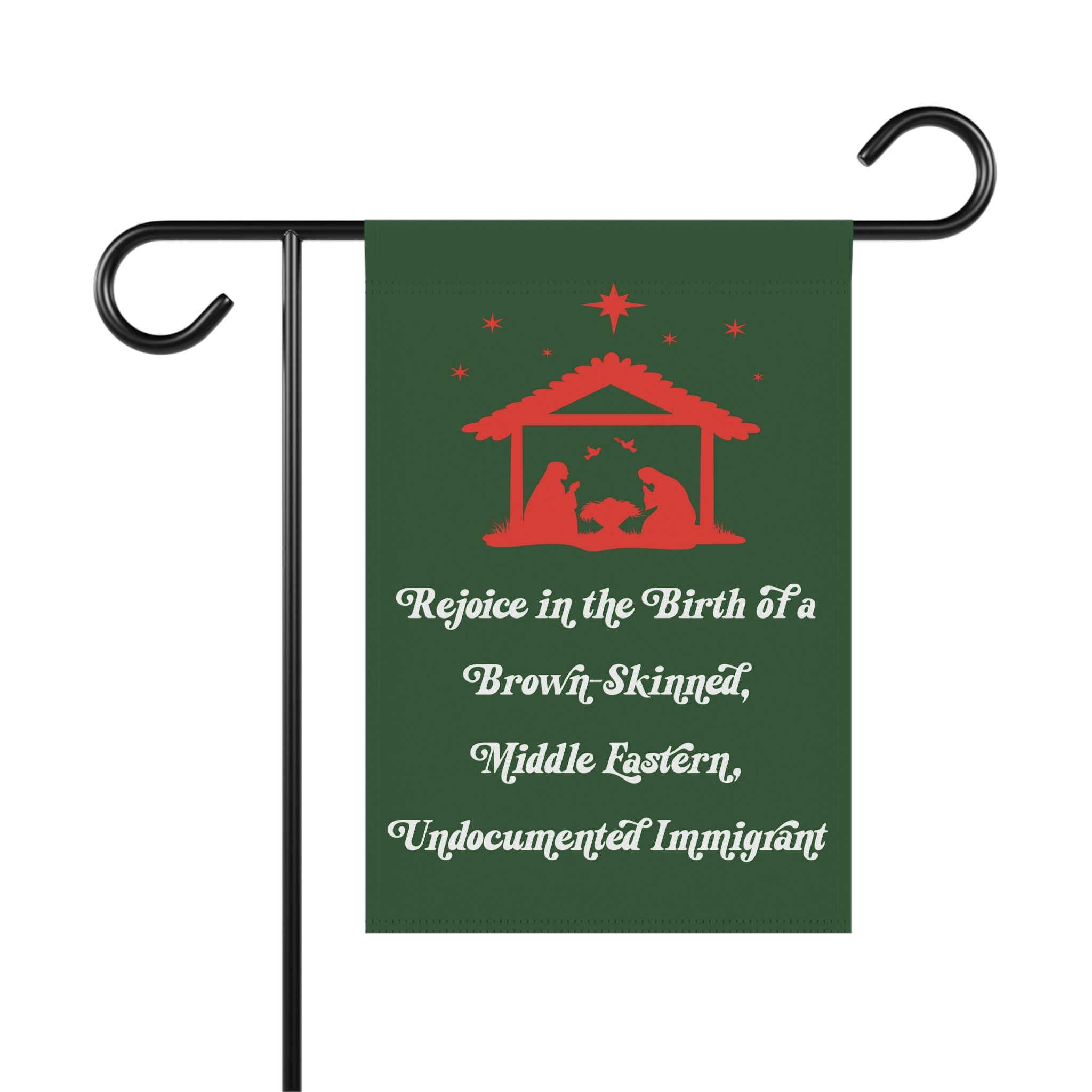Funny Brown Jesus Christmas Garden Flag