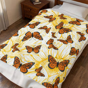 F*ck Trump No Orange Monarchs Butterfly Velveteen Plush Blanket
