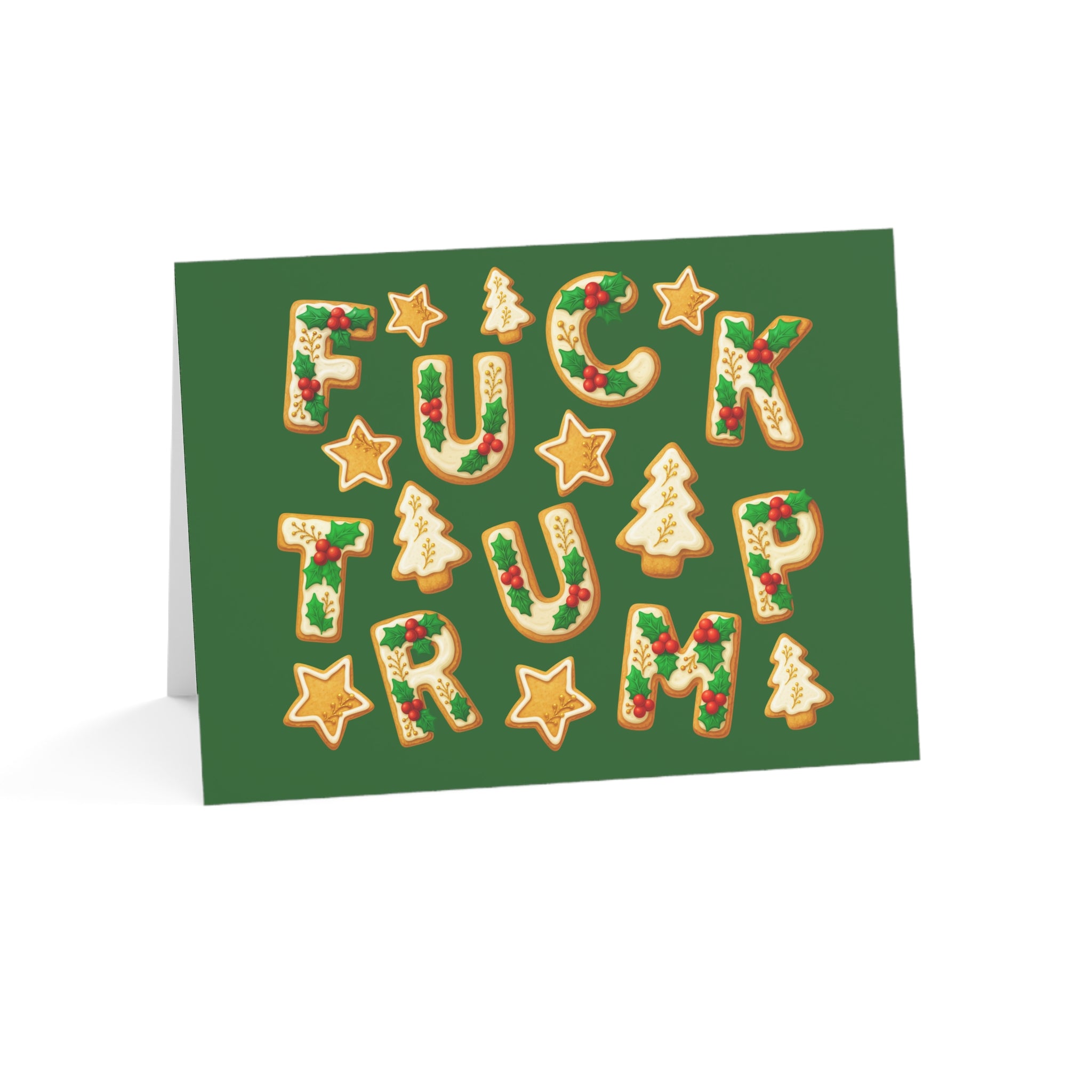 Subtle F*ck Trump Christmas Cookie Holiday Greeting Card
