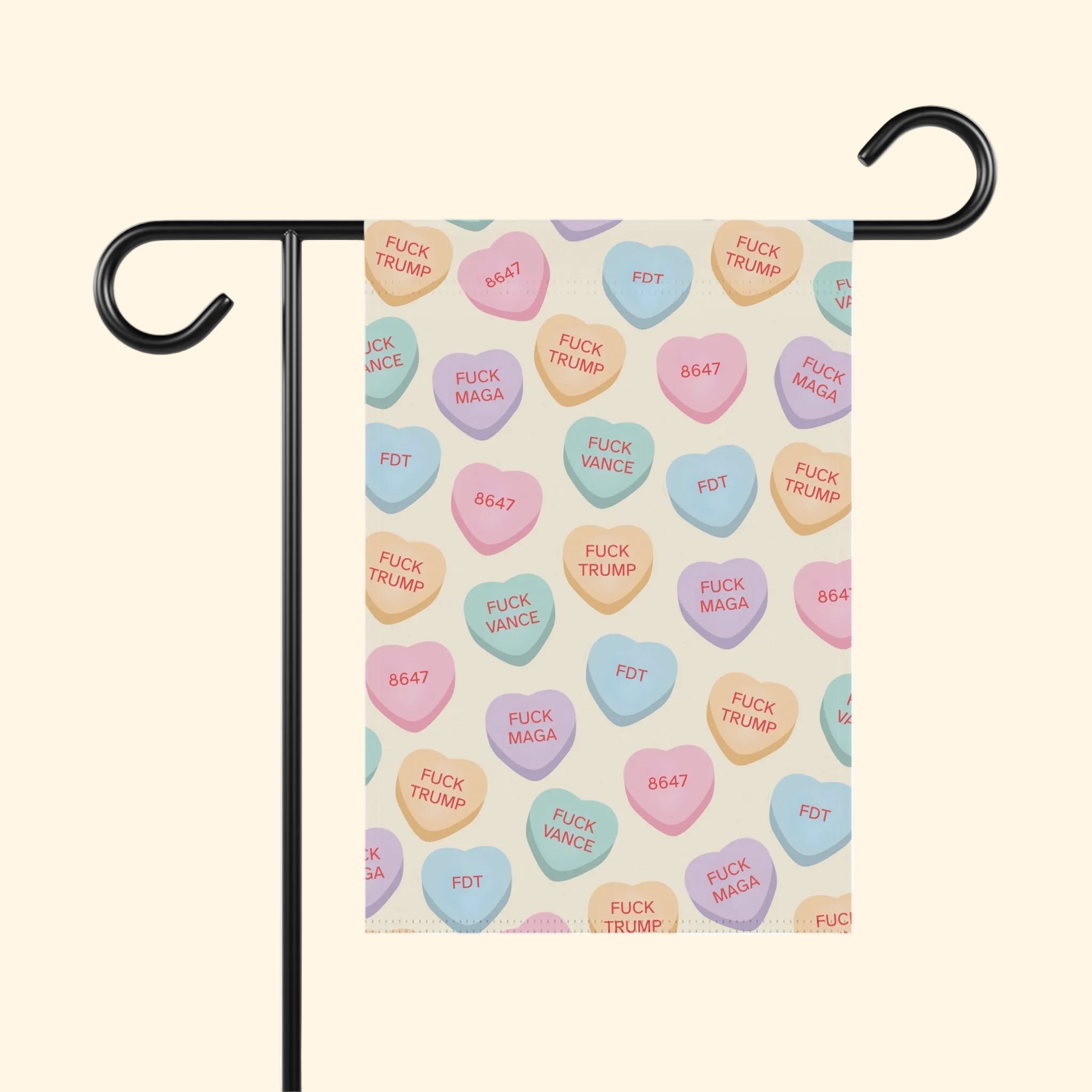 F*ck Trump Candy Heart Valentine's Day Garden Flag