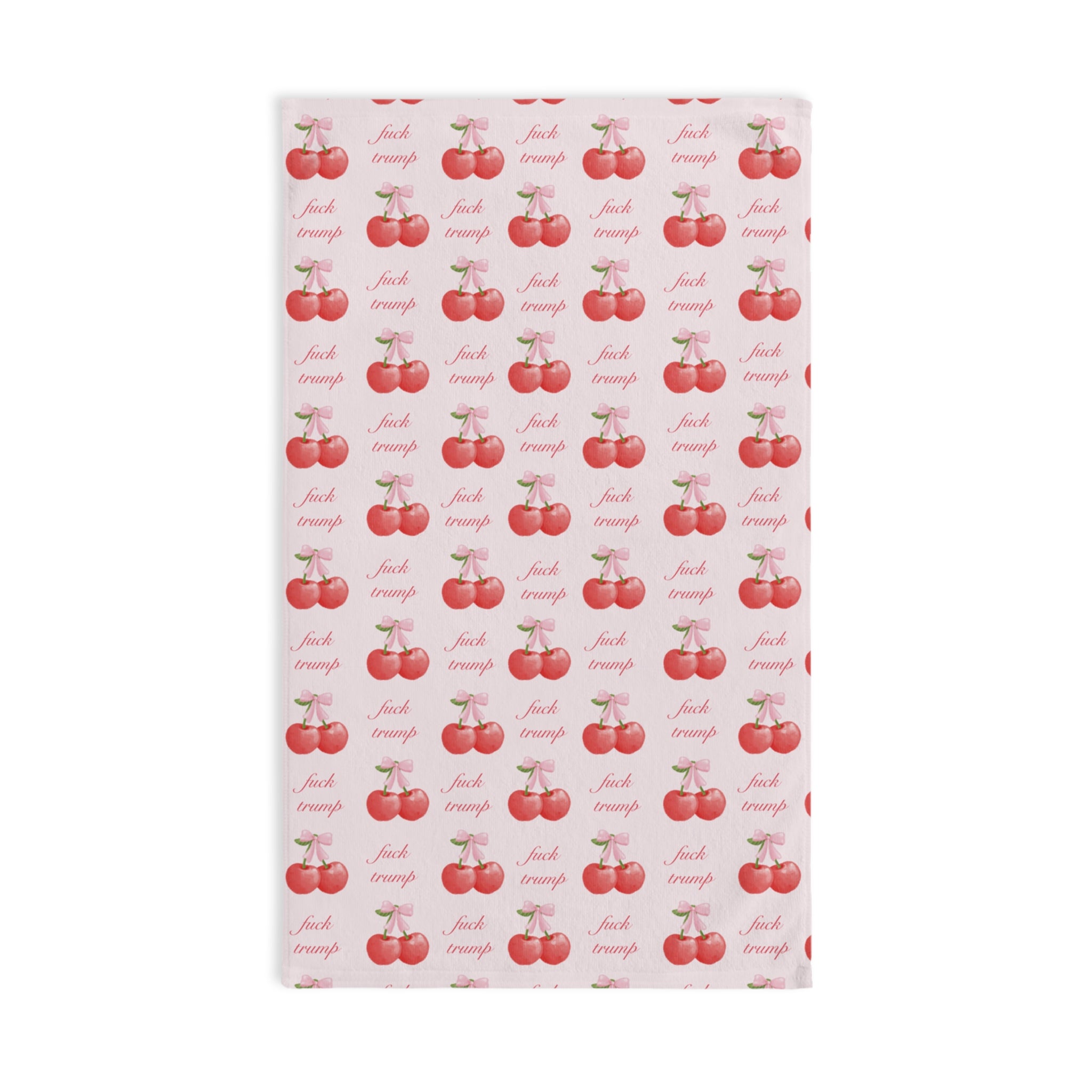Coquette Cherry F*ck Trump Hand Towel