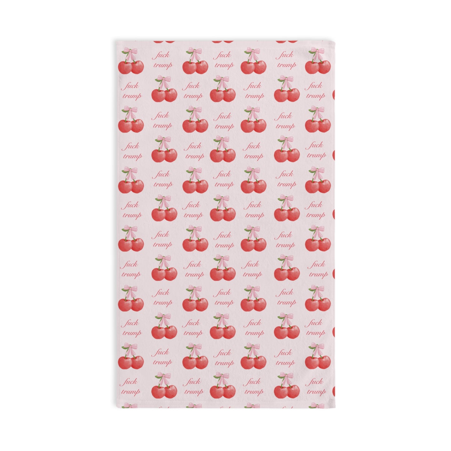 Coquette Cherry F*ck Trump Hand Towel