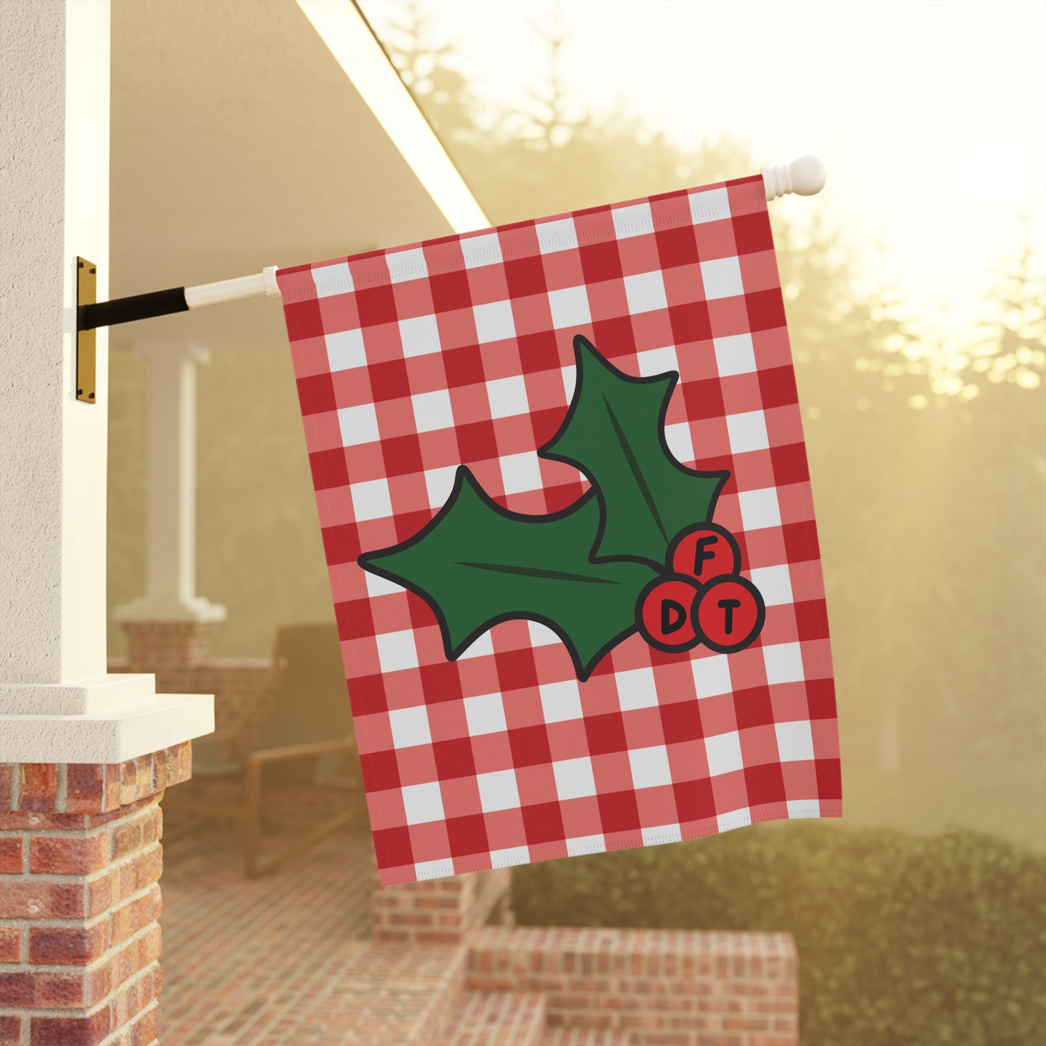 Subtle FDT Christmas Holly Garden Flag