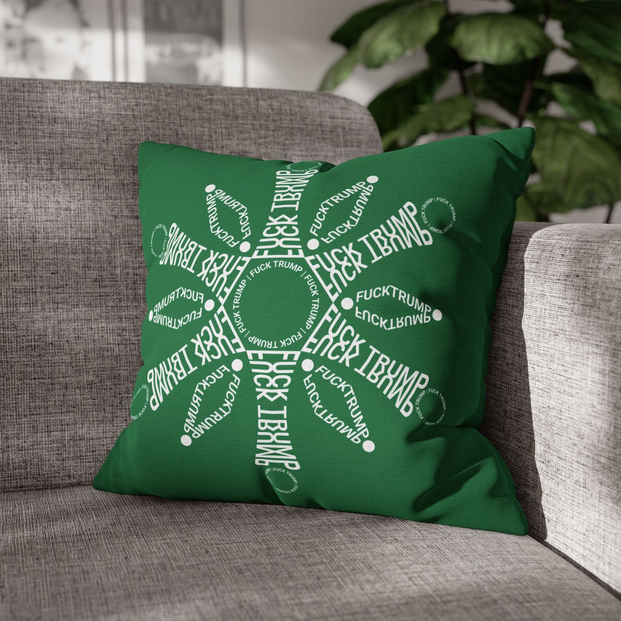 F*ck Trump Winter Snowflake Accent Pillow Cover