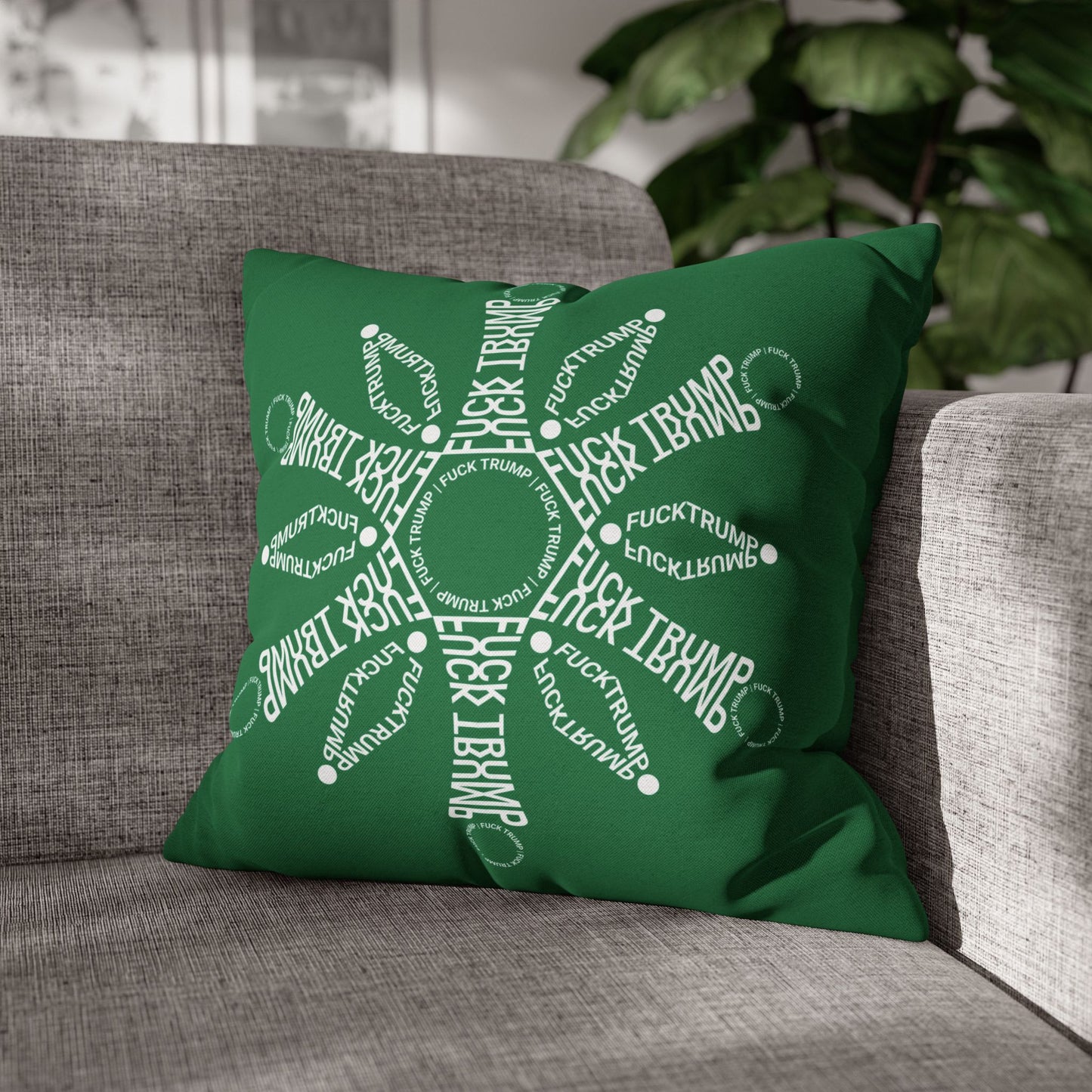 F*ck Trump Winter Snowflake Accent Pillow Cover