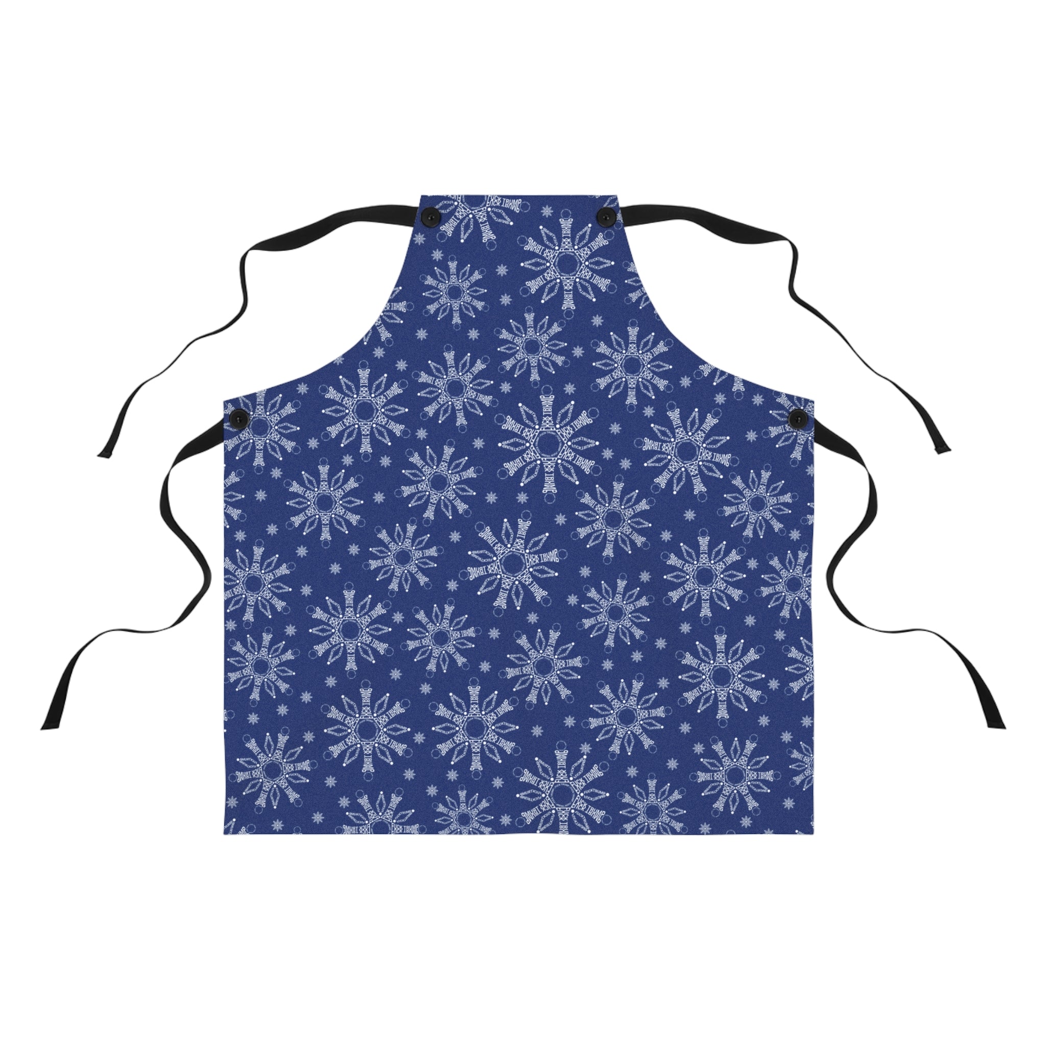 Subtle F*ck Trump Blue Winter Snowflakes Cooking Apron
