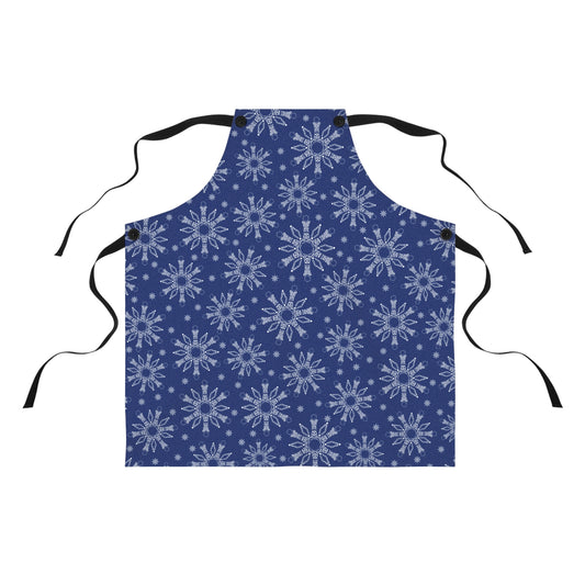 Subtle F*ck Trump Blue Winter Snowflakes Cooking Apron