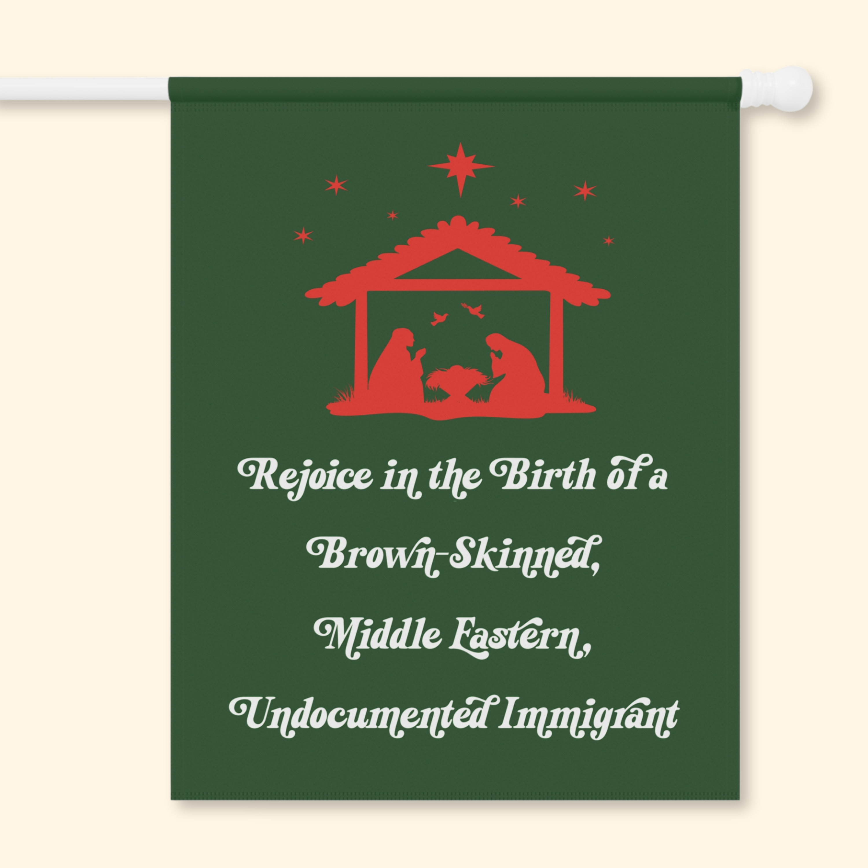 Funny Brown Jesus Christmas Garden Flag