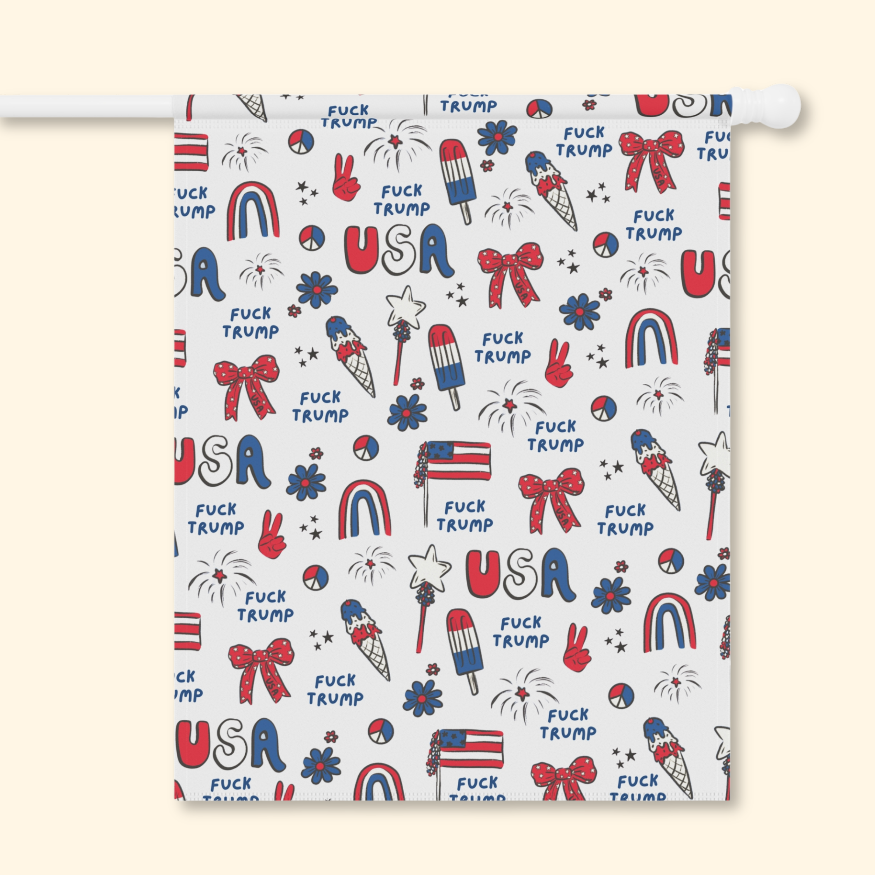 F*ck Trump Patriotic Cartoon Flag