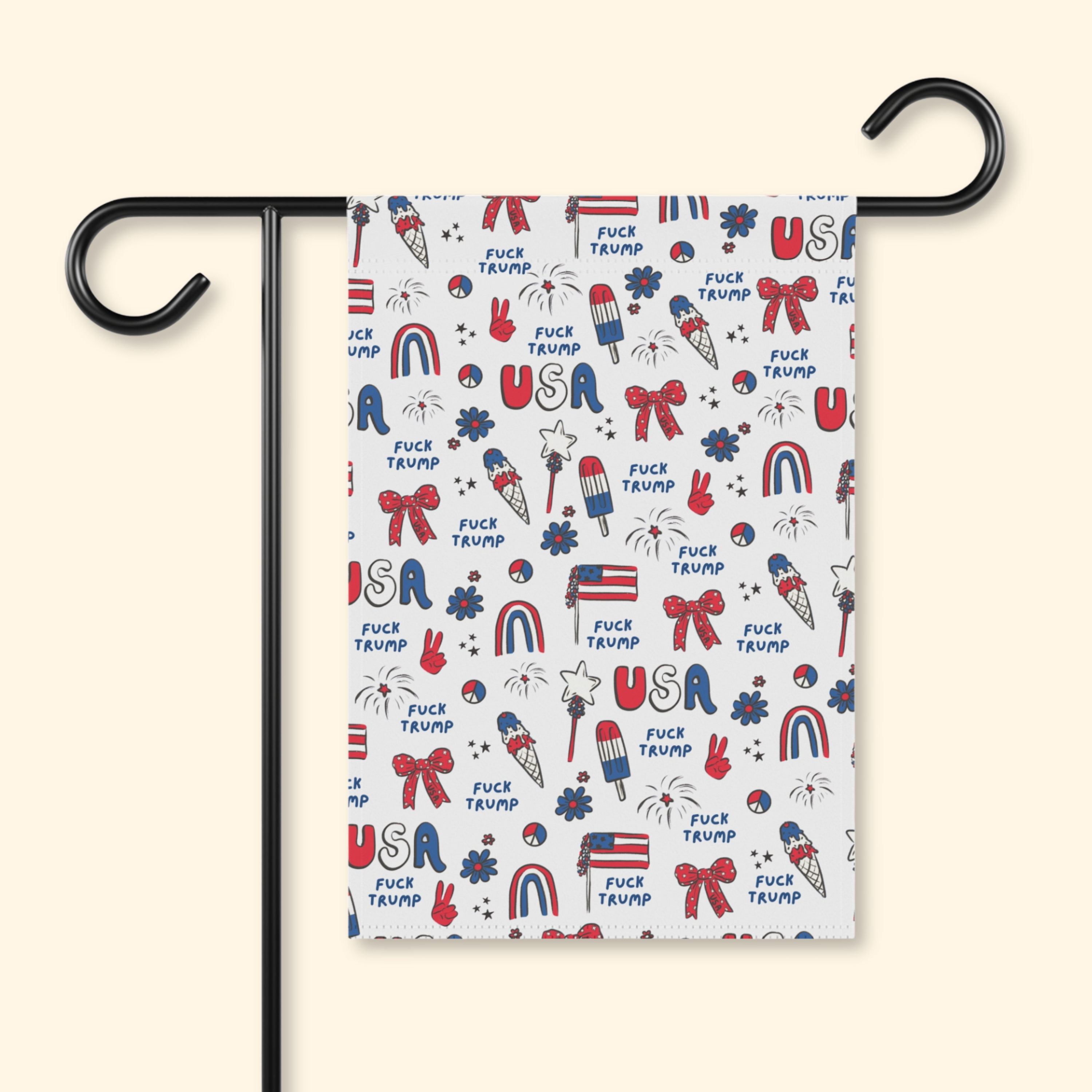 F*ck Trump Patriotic Cartoon Flag