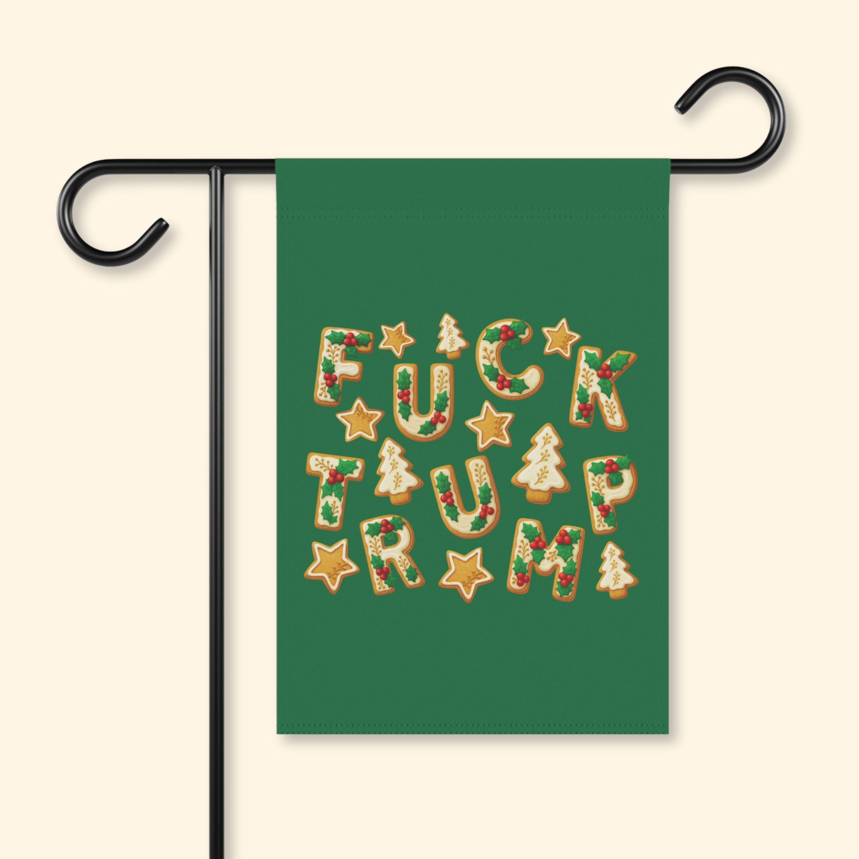 Subtle F*ck Trump Christmas Cookie Garden Flag