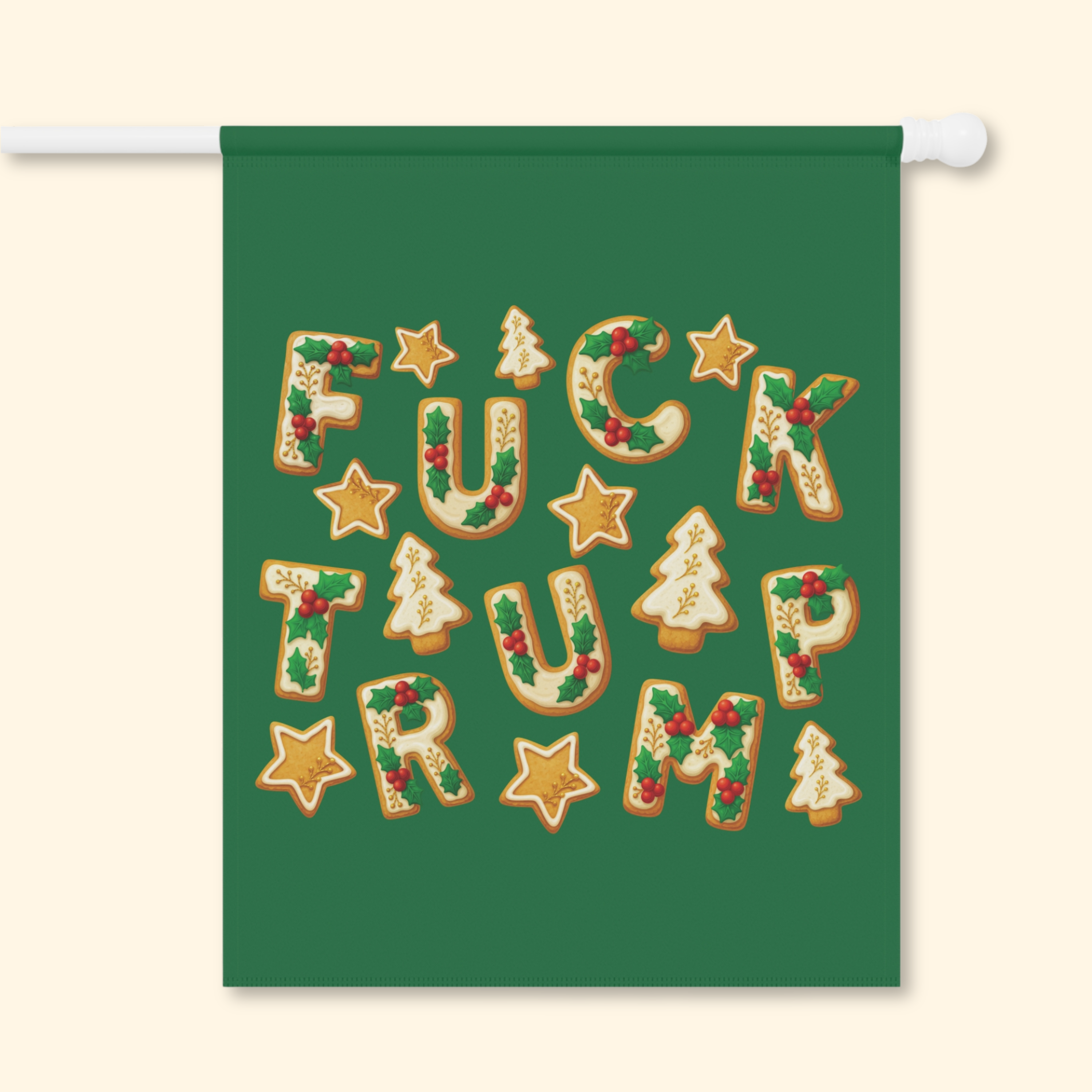 Subtle F*ck Trump Christmas Cookie Garden Flag
