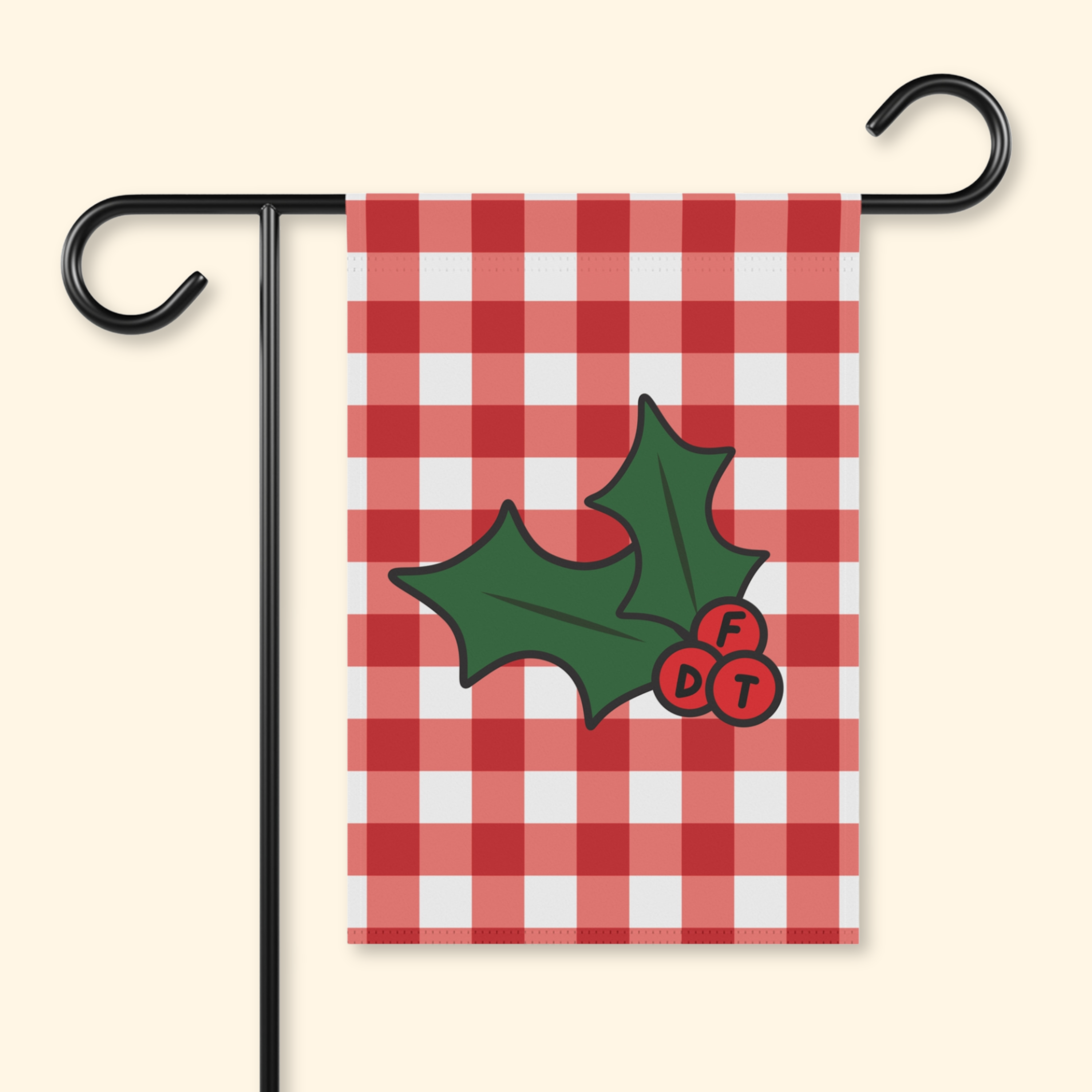 Subtle FDT Christmas Holly Garden Flag