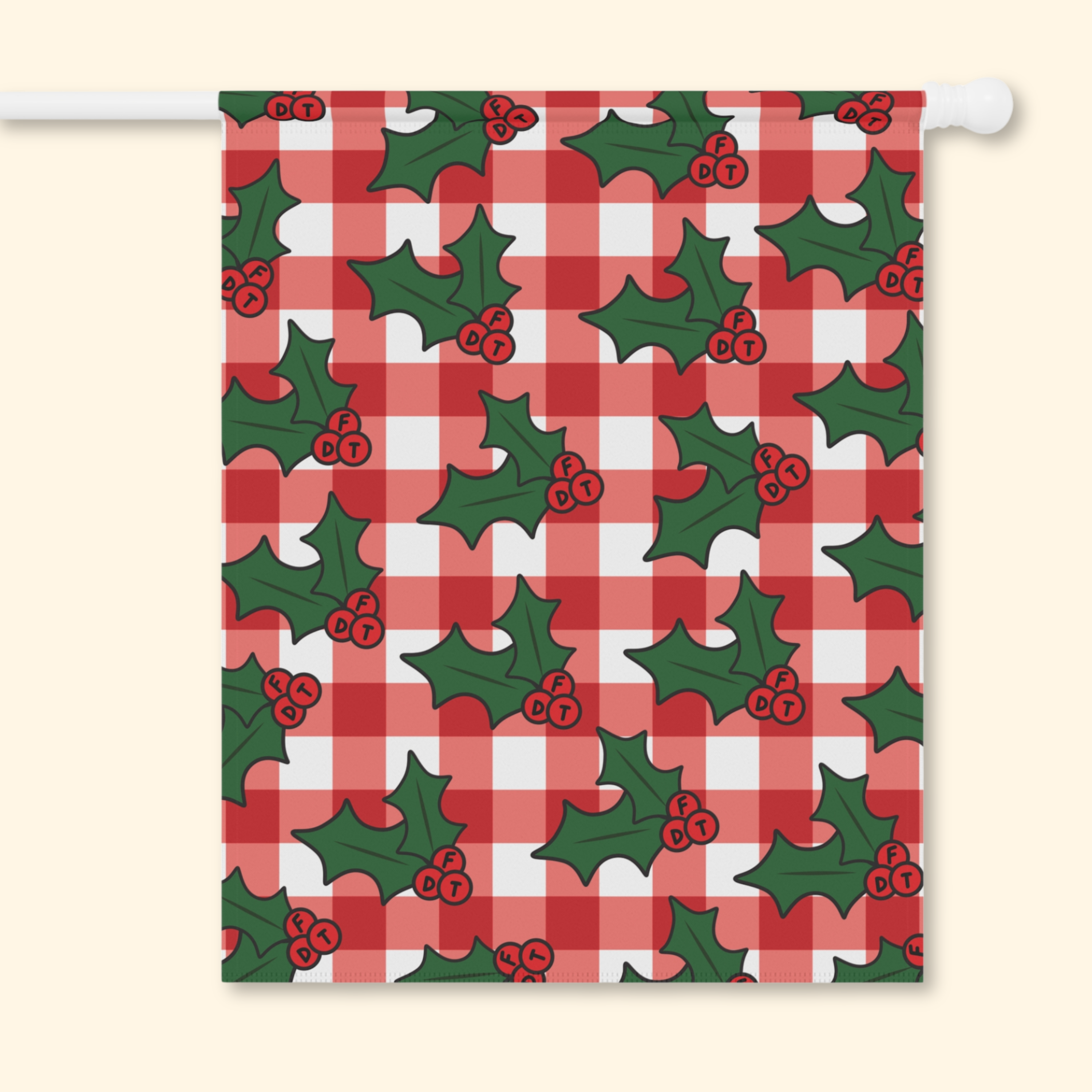 Subtle FDT Christmas Holly Garden Flag