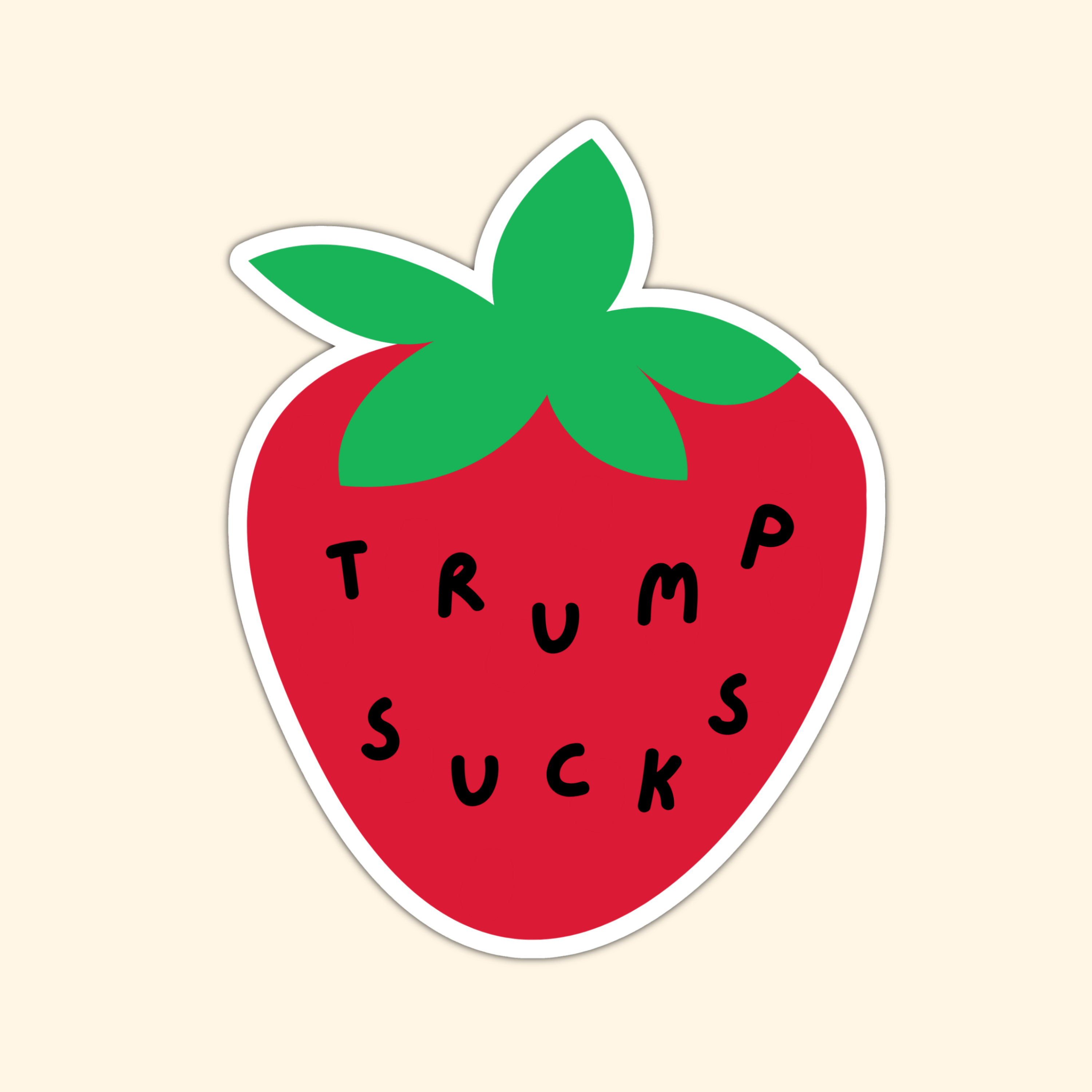 Trump Sucks Strawberry Seeds Die-Cut Sticker