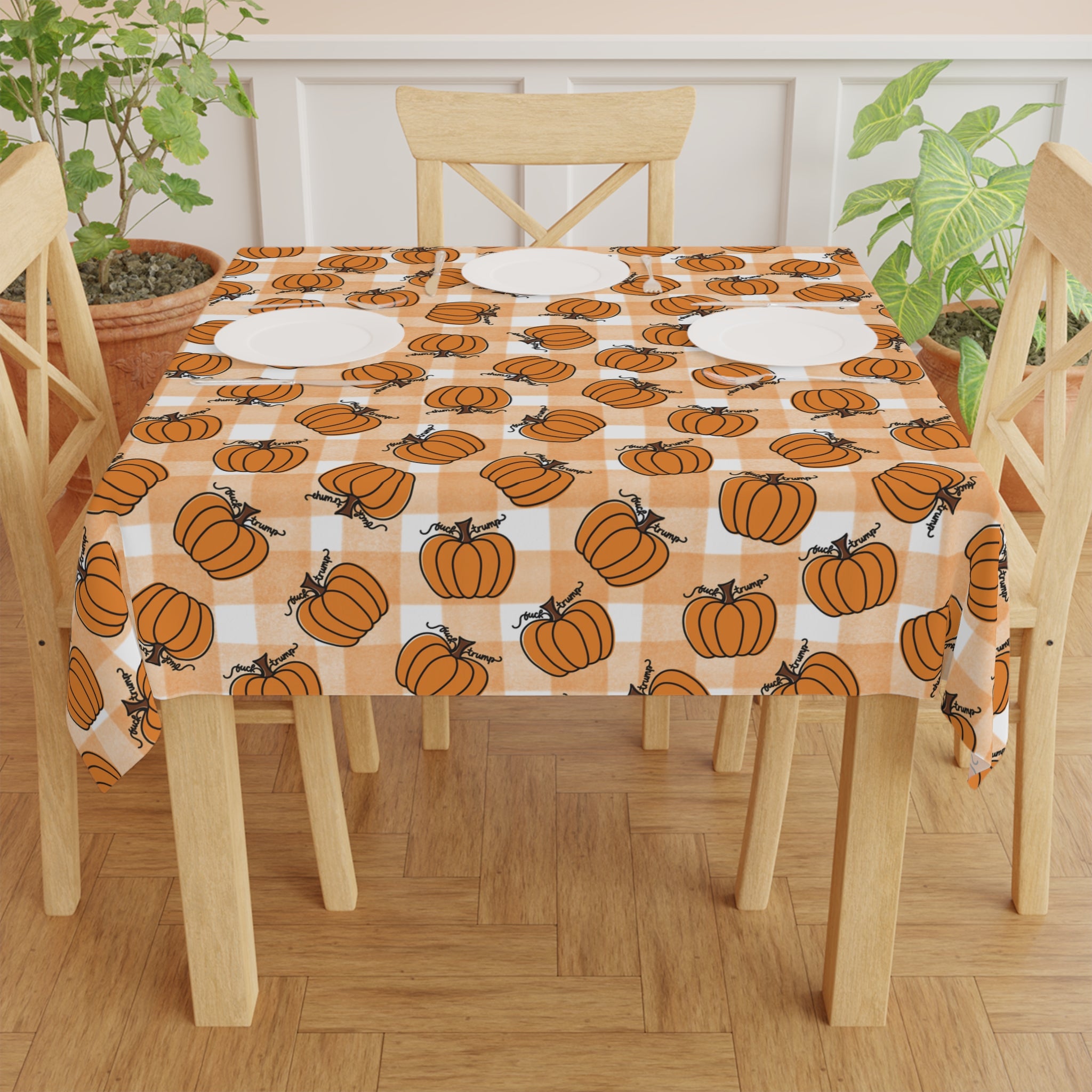 Subtle F*ck Trump Fall Pumpkin Square Tablecloth