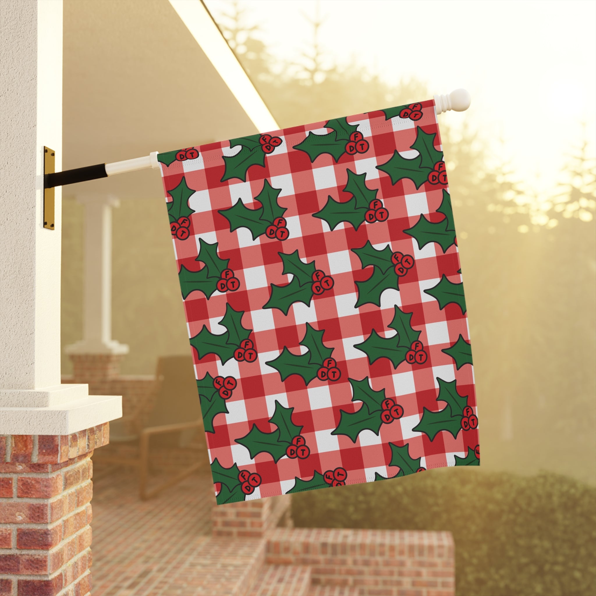 Subtle FDT Christmas Holly Garden Flag
