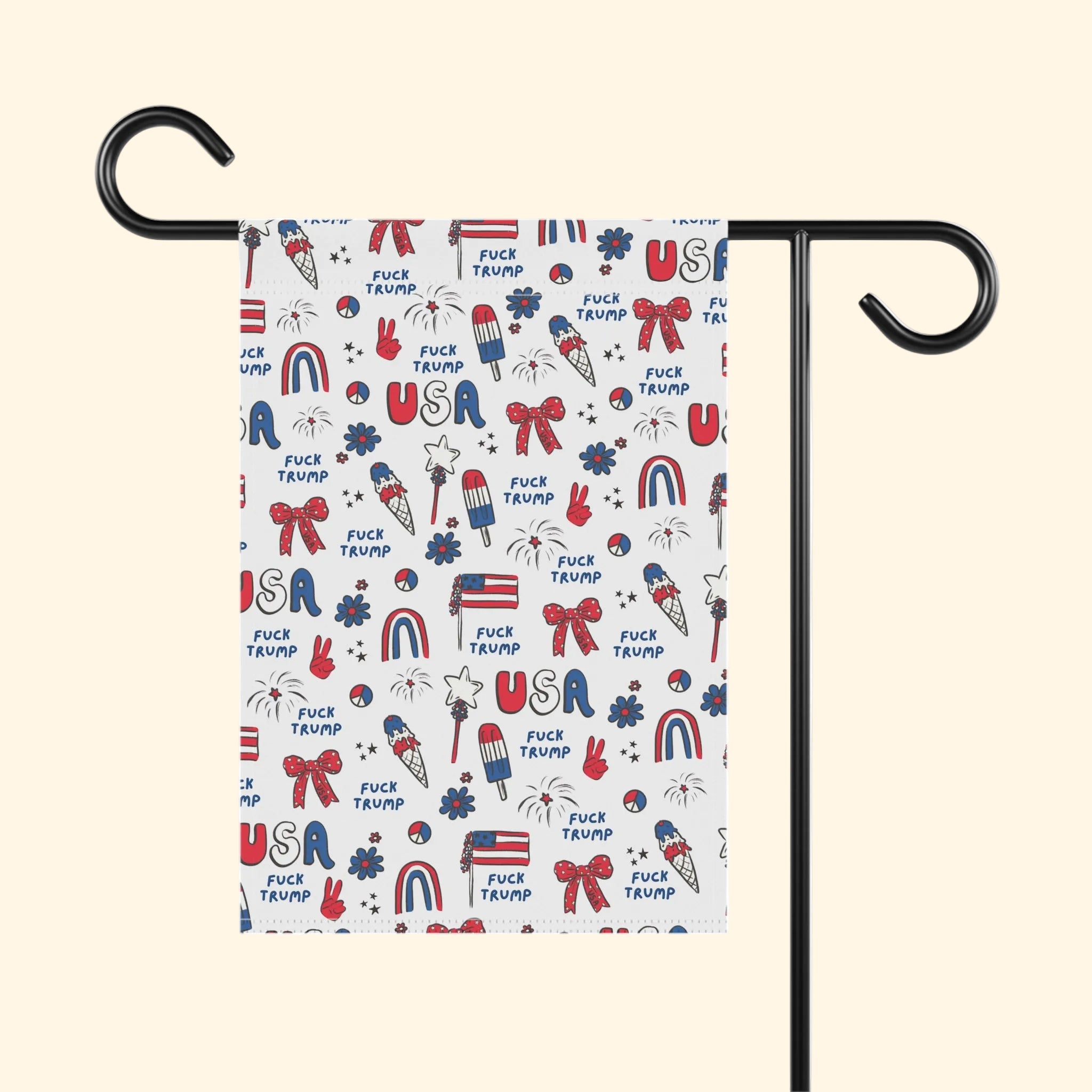 F*ck Trump Patriotic Cartoon Flag