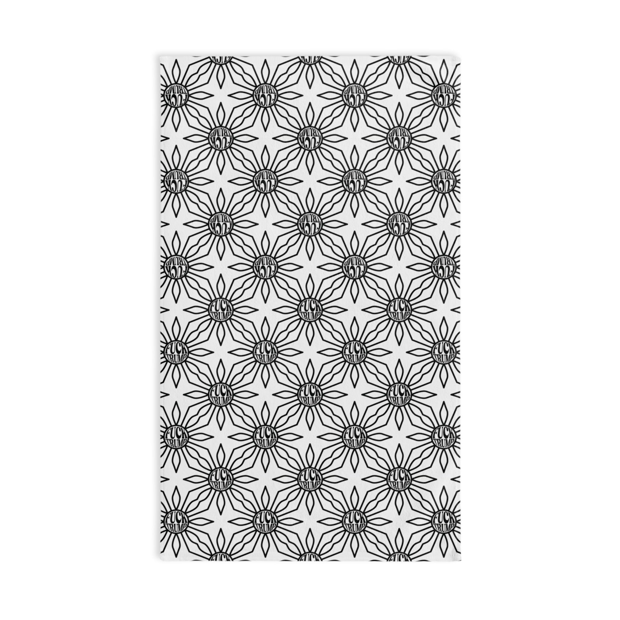 F*ck Trump Black and White Sun Hand Towel