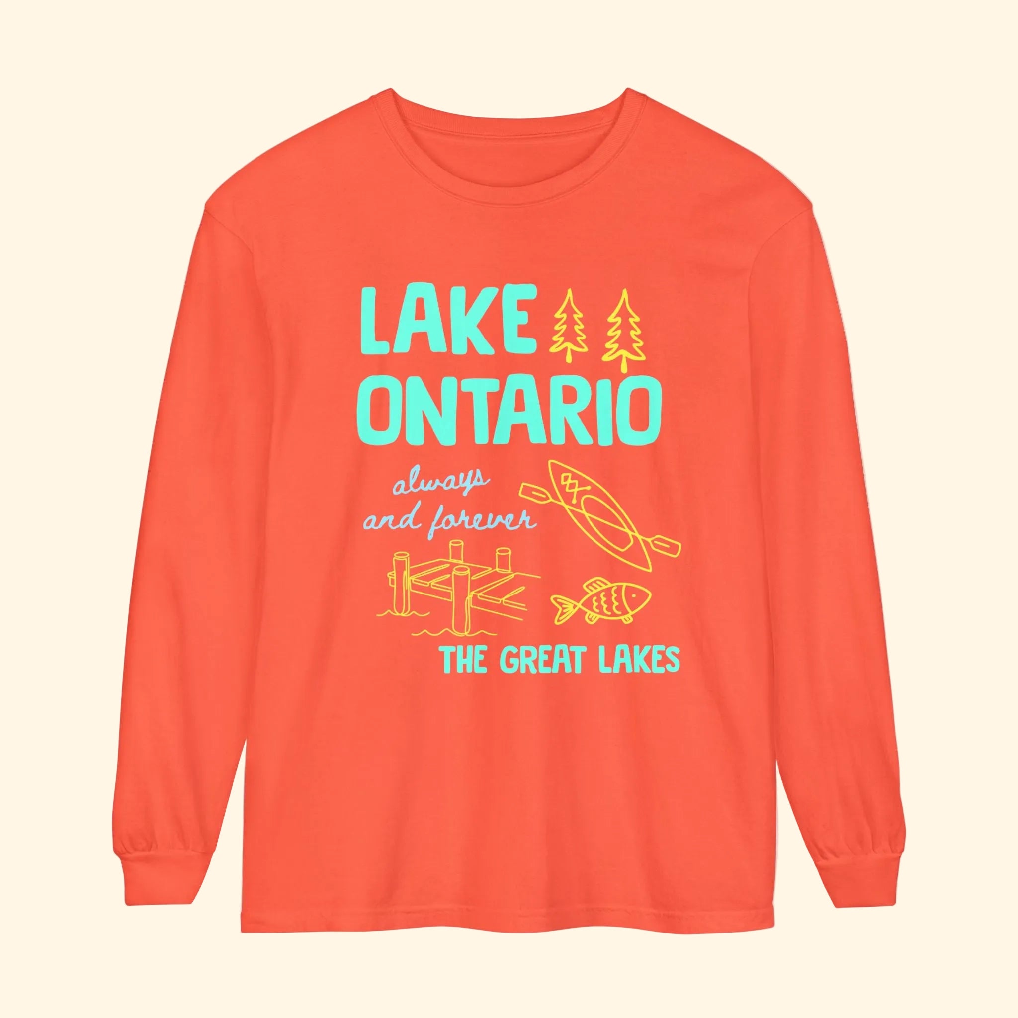 Lake Ontario Always and Forever Doodle Long Sleeve Shirt