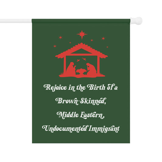 Funny Brown Jesus Christmas Garden Flag