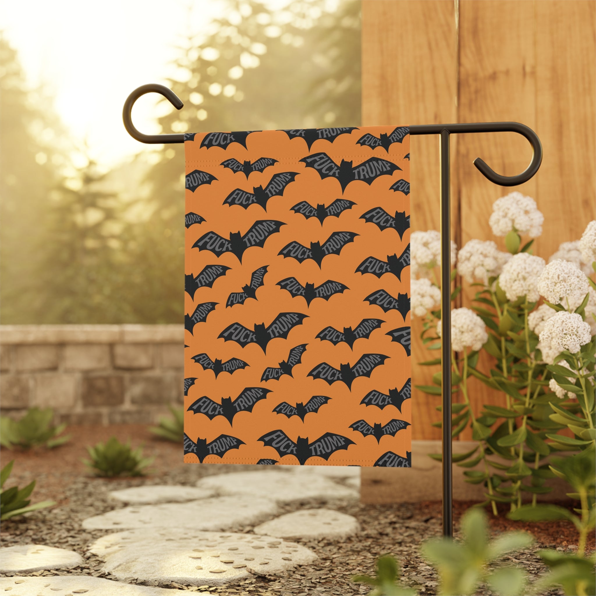Subtle F*ck Trump Spooky Bats Garden Flag