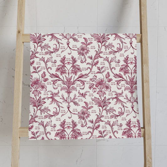 Subtle F*ck Trump Magenta Toile Hand Towel