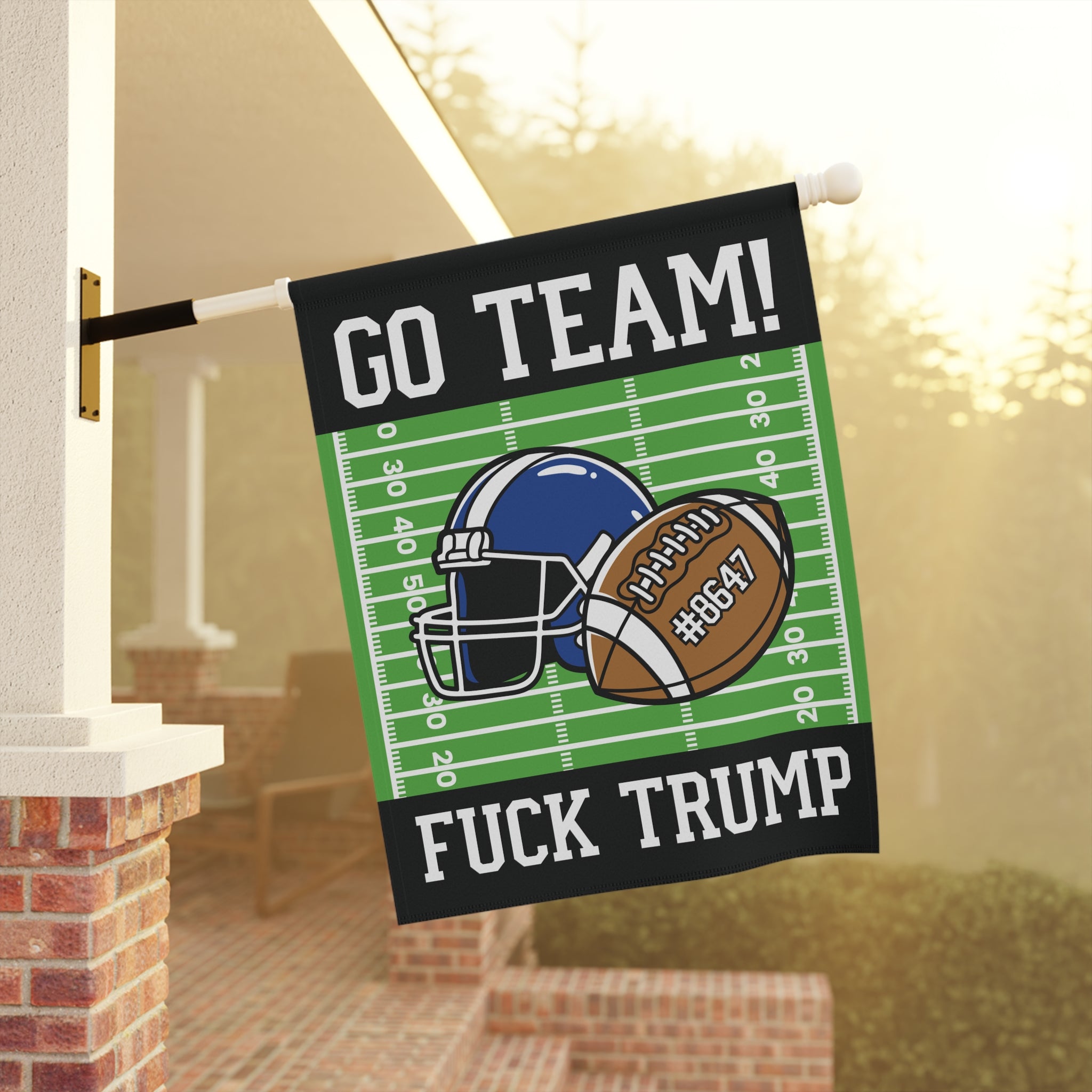 Go Team F*ck Trump Football Garden Flag