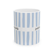 F*ck the Patriarchy Blue Striped Mug