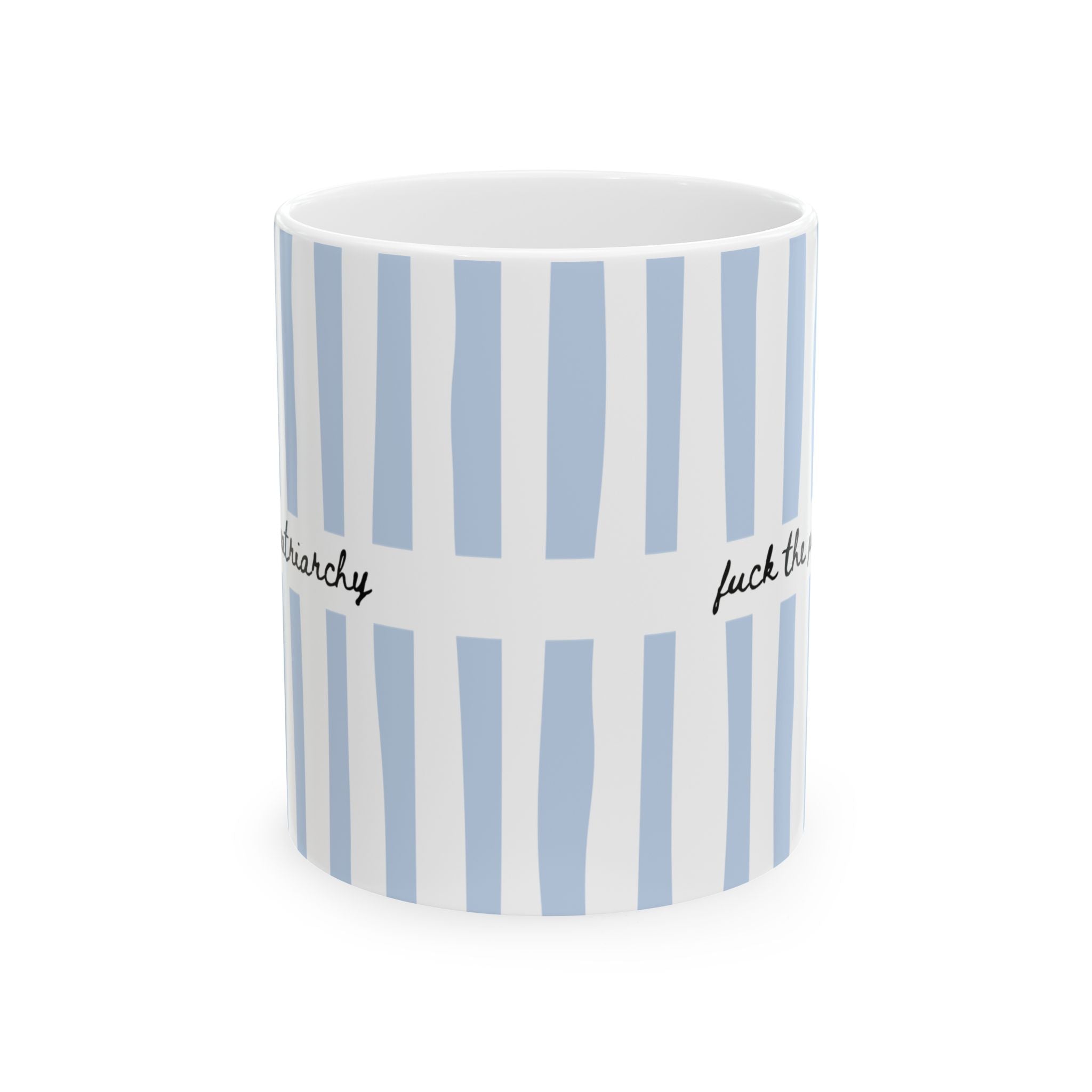F*ck the Patriarchy Blue Striped Mug
