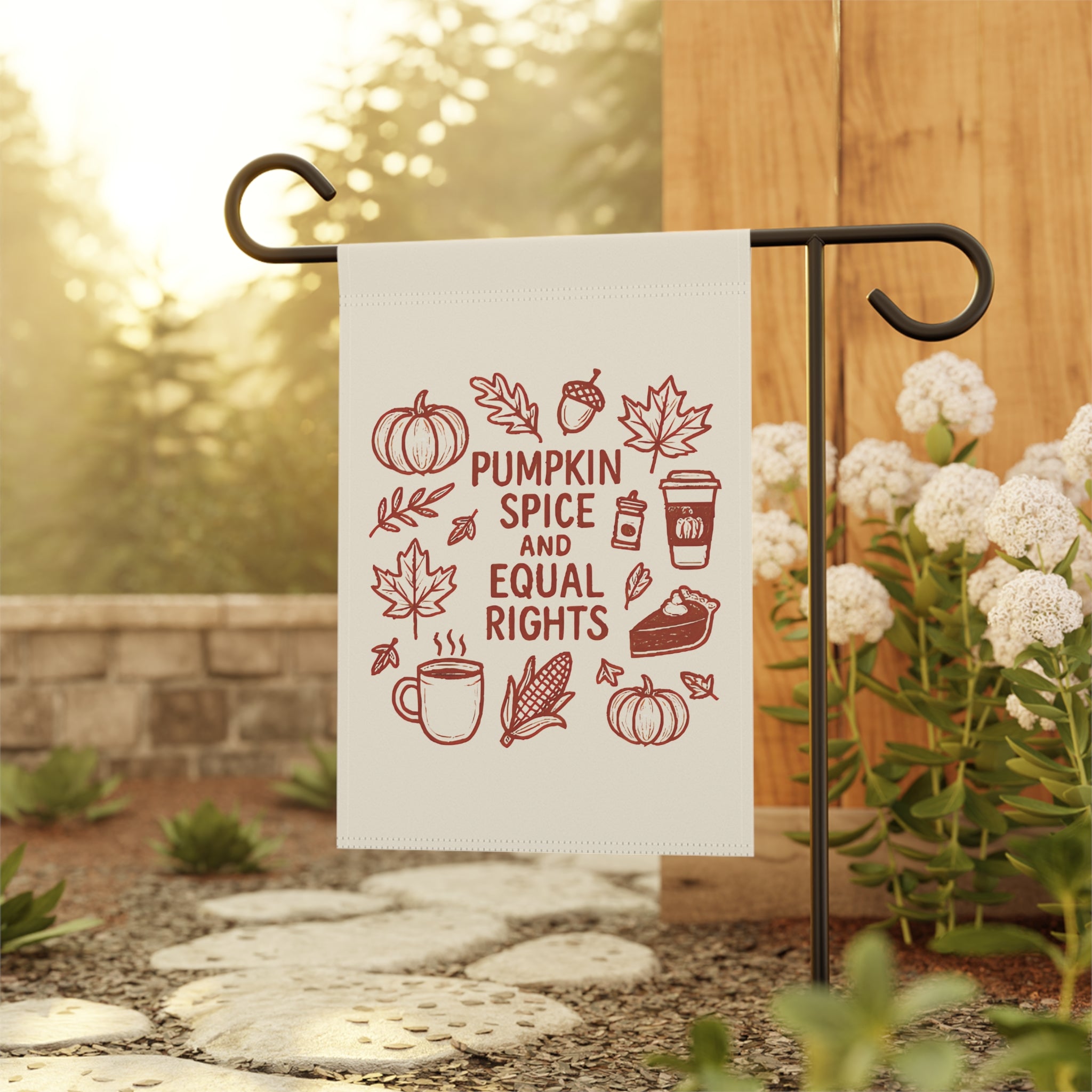 Pumpkin Spice and Equal Rights Garden Flag