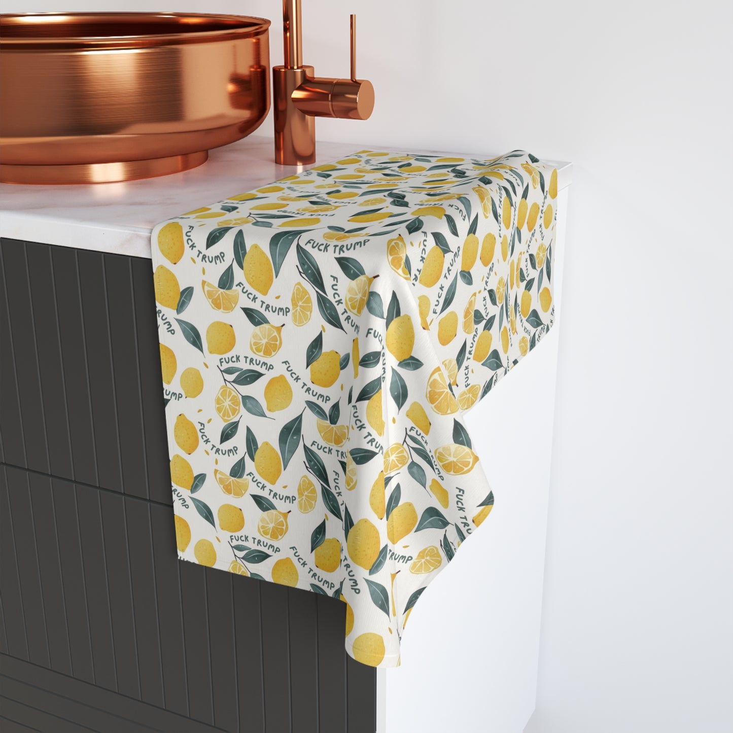 Subtle F*ck Trump Lemon Hand Towel