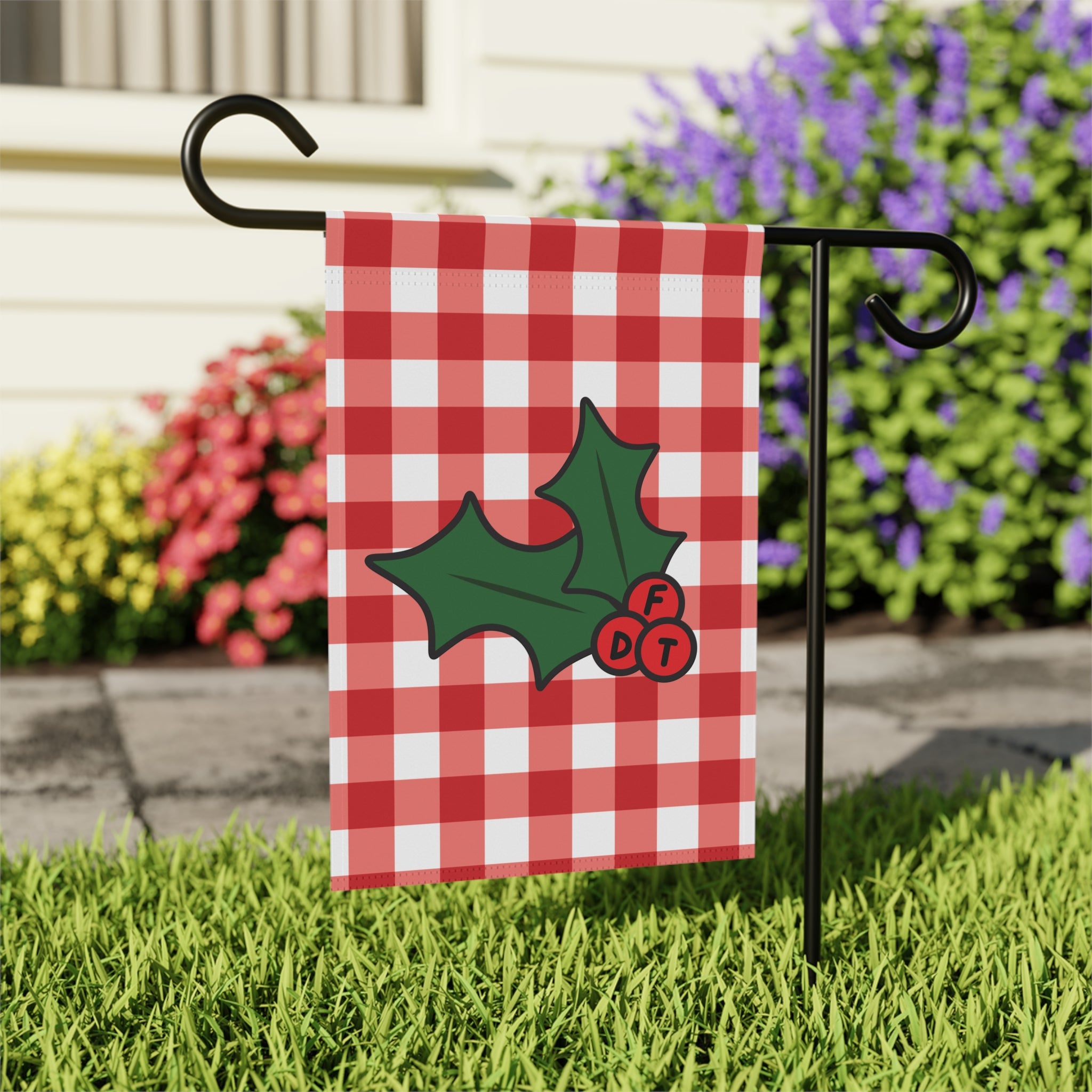 Subtle FDT Christmas Holly Garden Flag