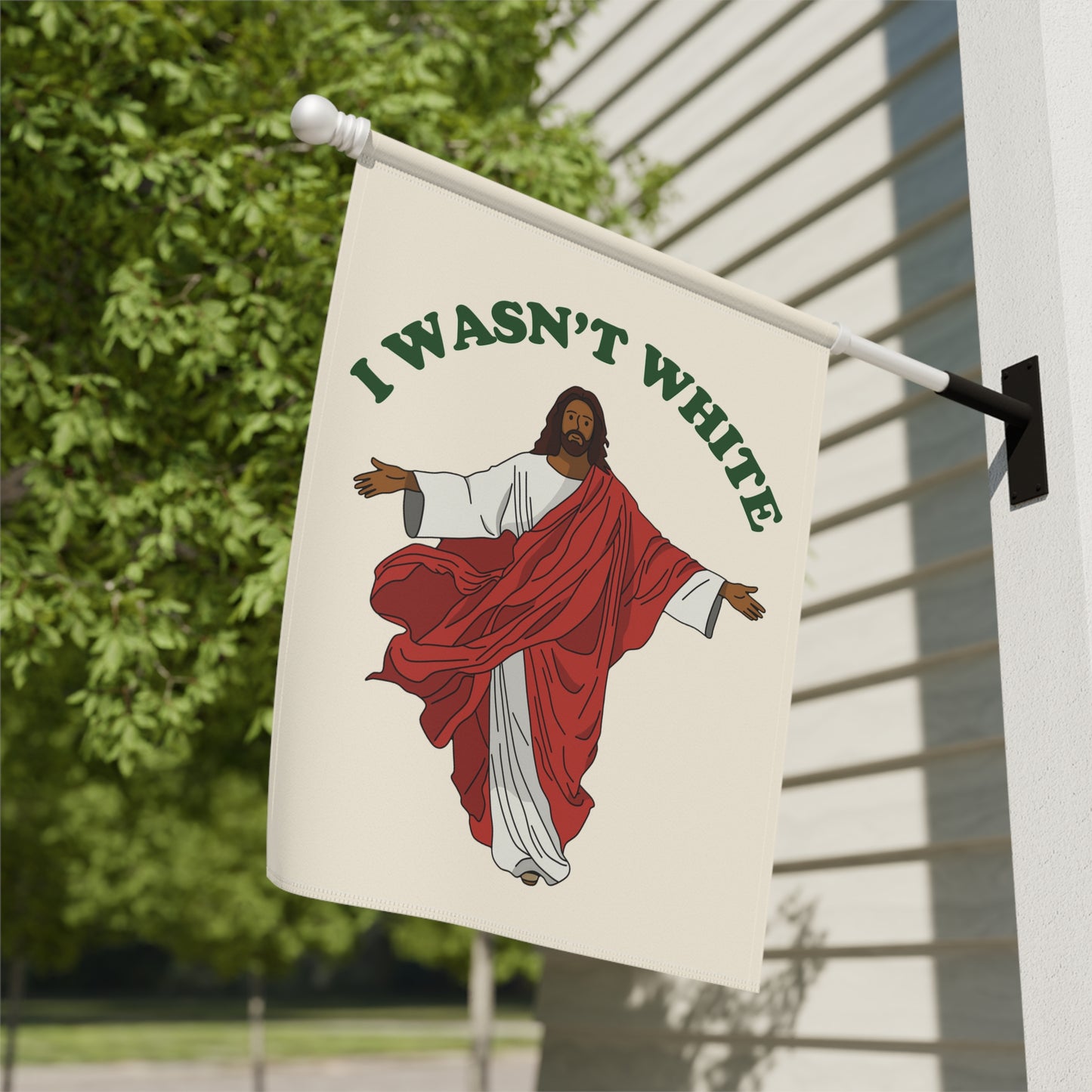 Funny Jesus Wasn't White Christmas Garden Flag