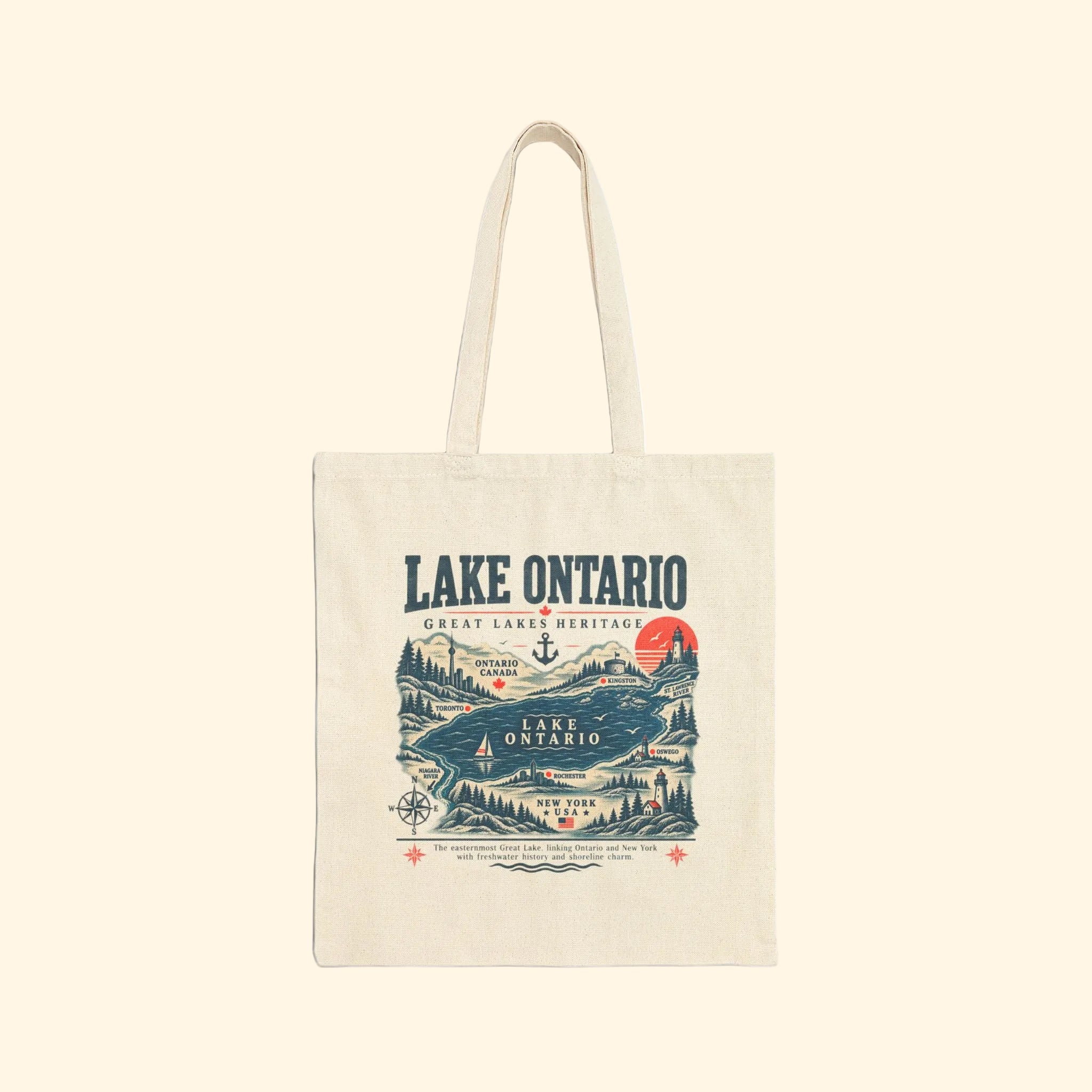Lake Ontario Heritage Cotton Tote Bag