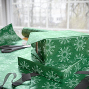Subtle F*ck Trump Green Snowflake Wrapping Paper