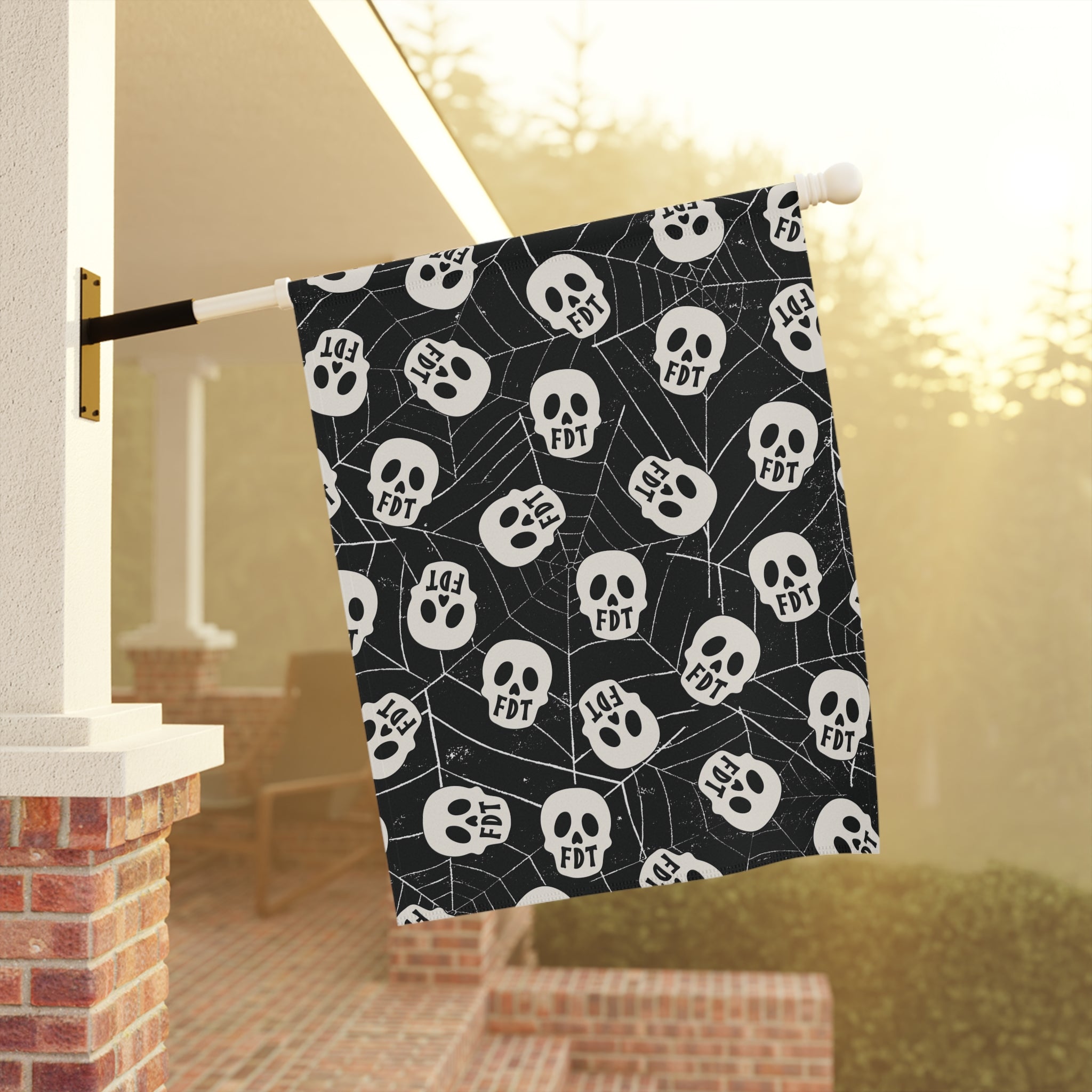 FDT Skull and Spider Webs Flag