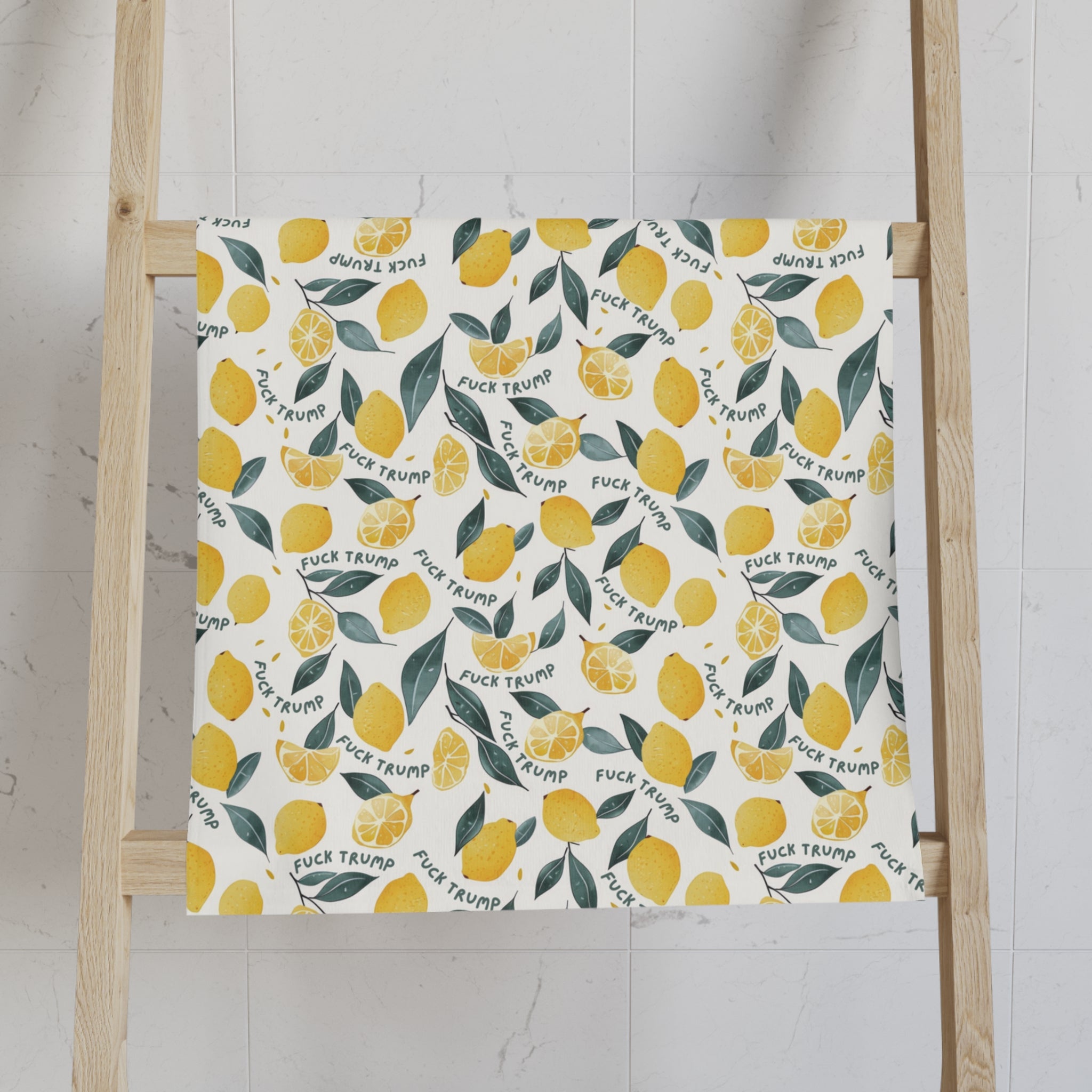 Subtle F*ck Trump Lemon Hand Towel