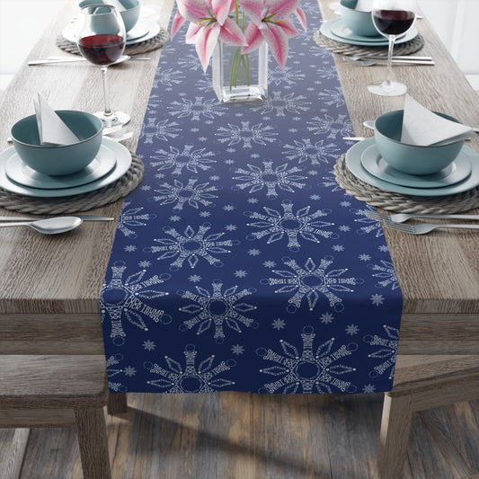 Subtle F*ck Trump Navy Snowflake Table Runner