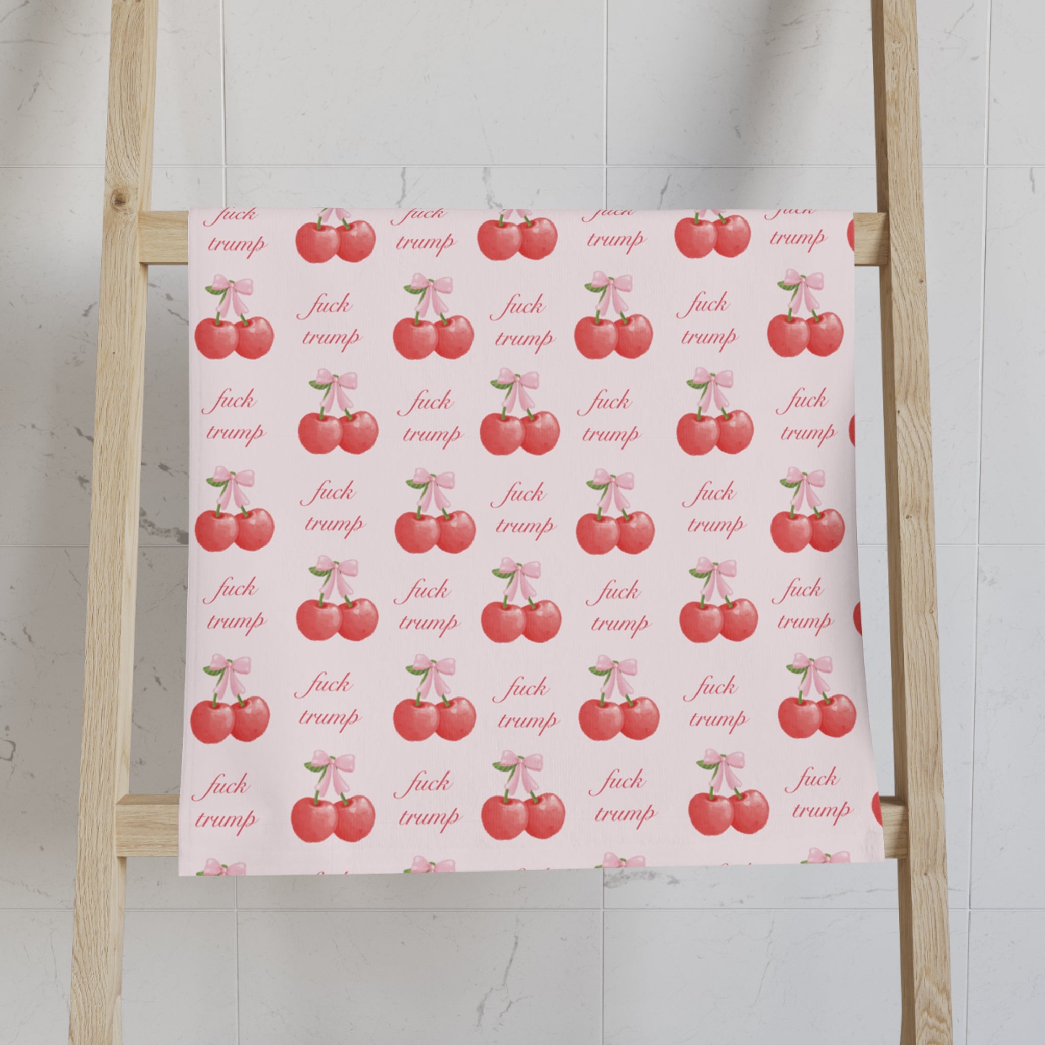 Coquette Cherry F*ck Trump Hand Towel