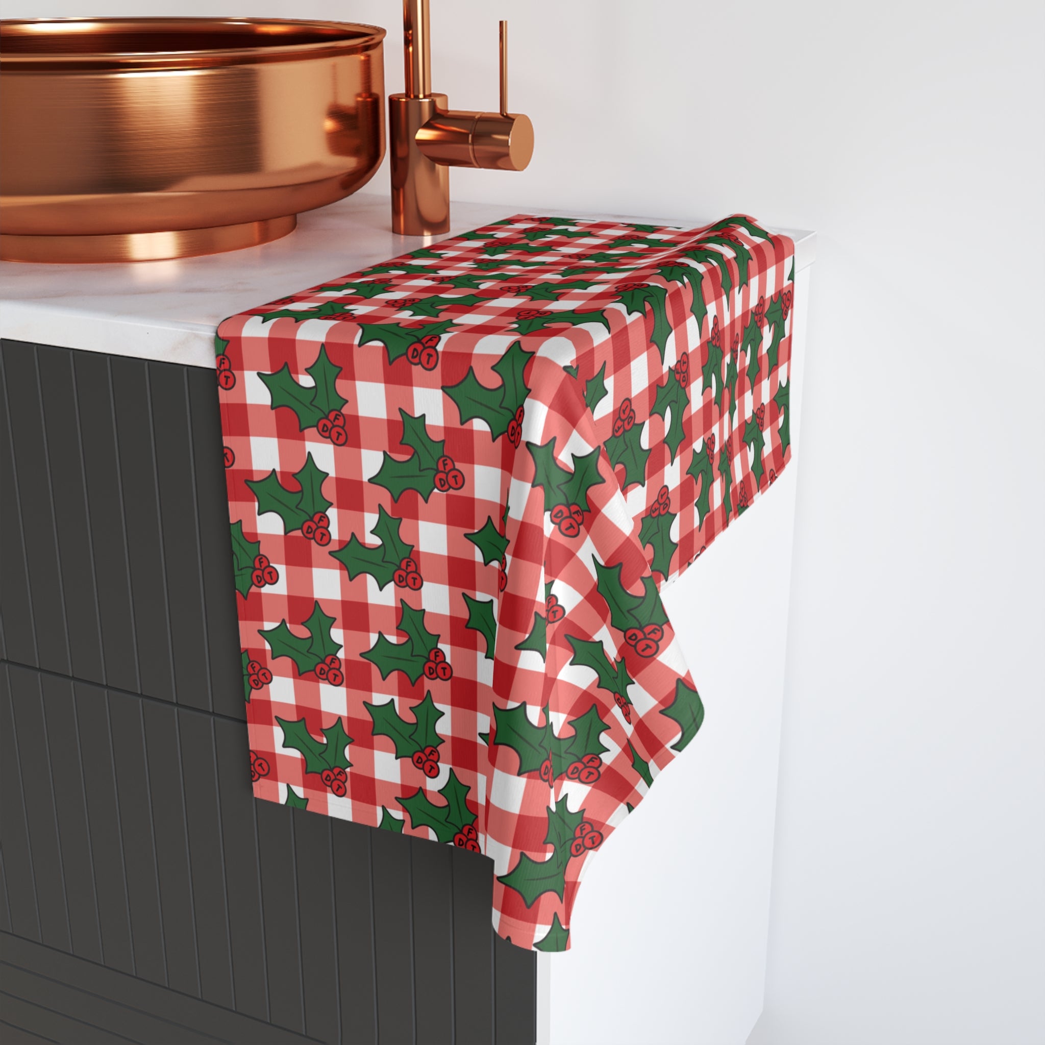 Subtle FDT Christmas Holly Hand Towel